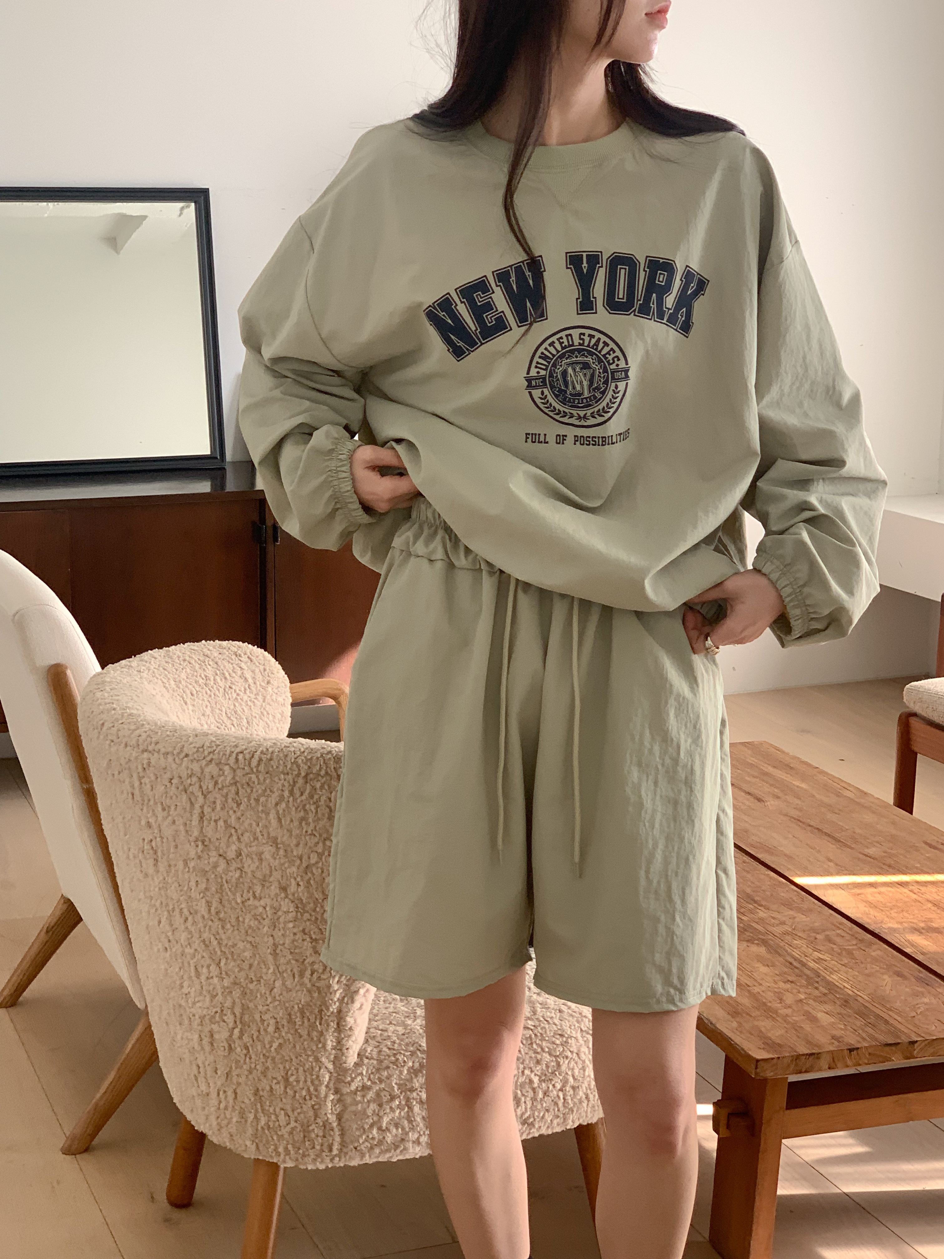 NEW YORKナイロンスウェット&ドロストショートパンツSET | 詳細画像18