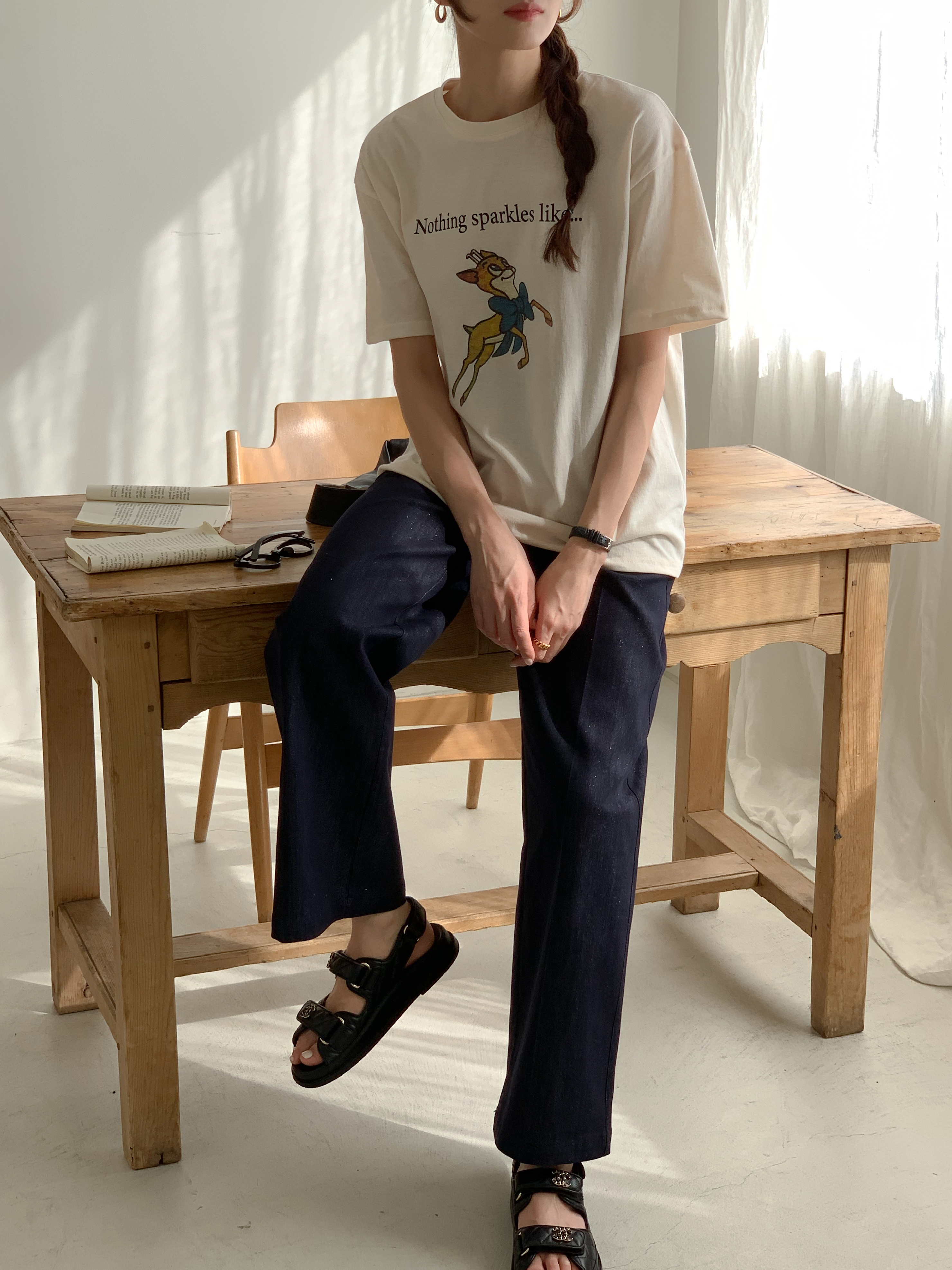 リボンバンビプリント半袖Tシャツ | 詳細画像5