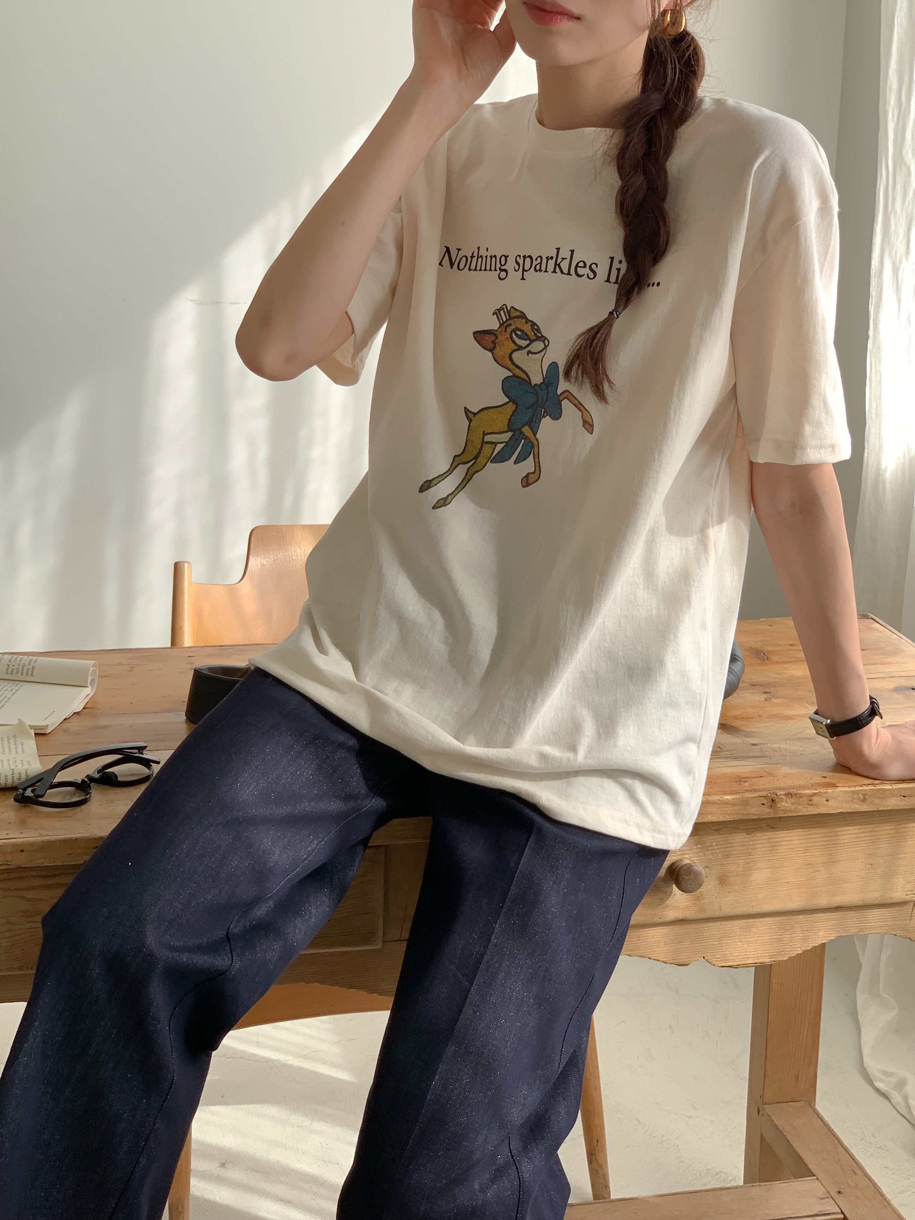 リボンバンビプリント半袖Tシャツ | 詳細画像6