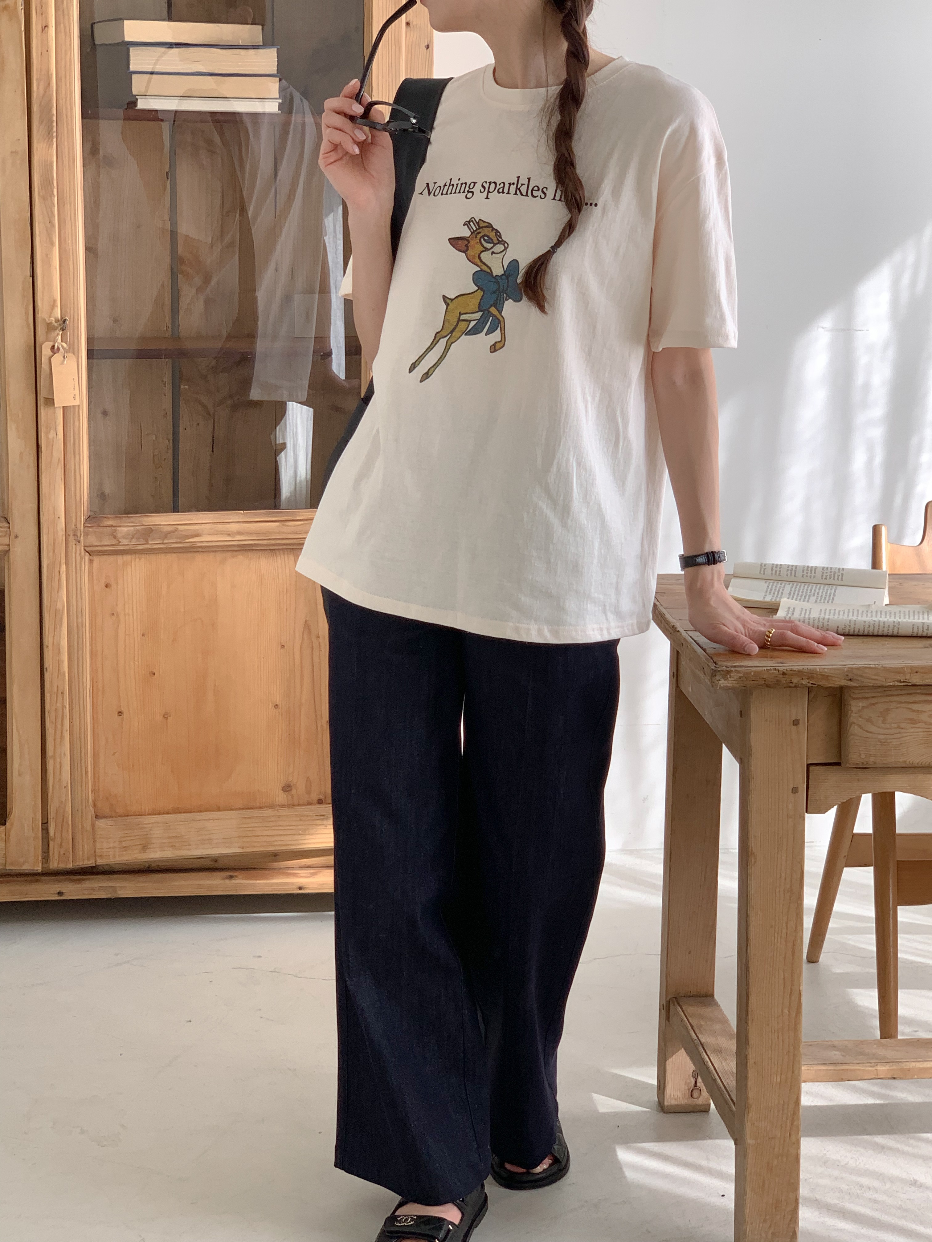 リボンバンビプリント半袖Tシャツ | 詳細画像8