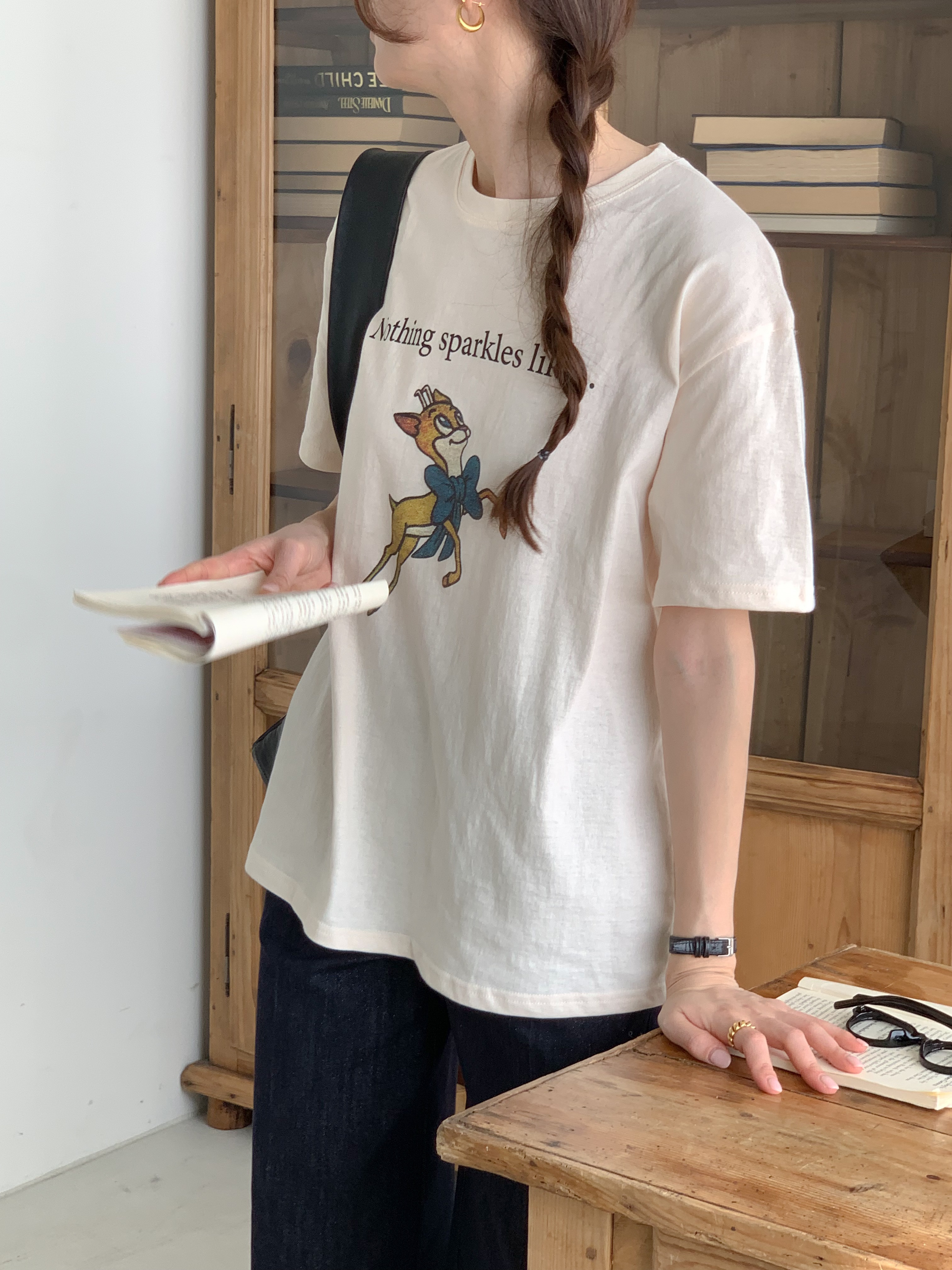 リボンバンビプリント半袖Tシャツ | 詳細画像9