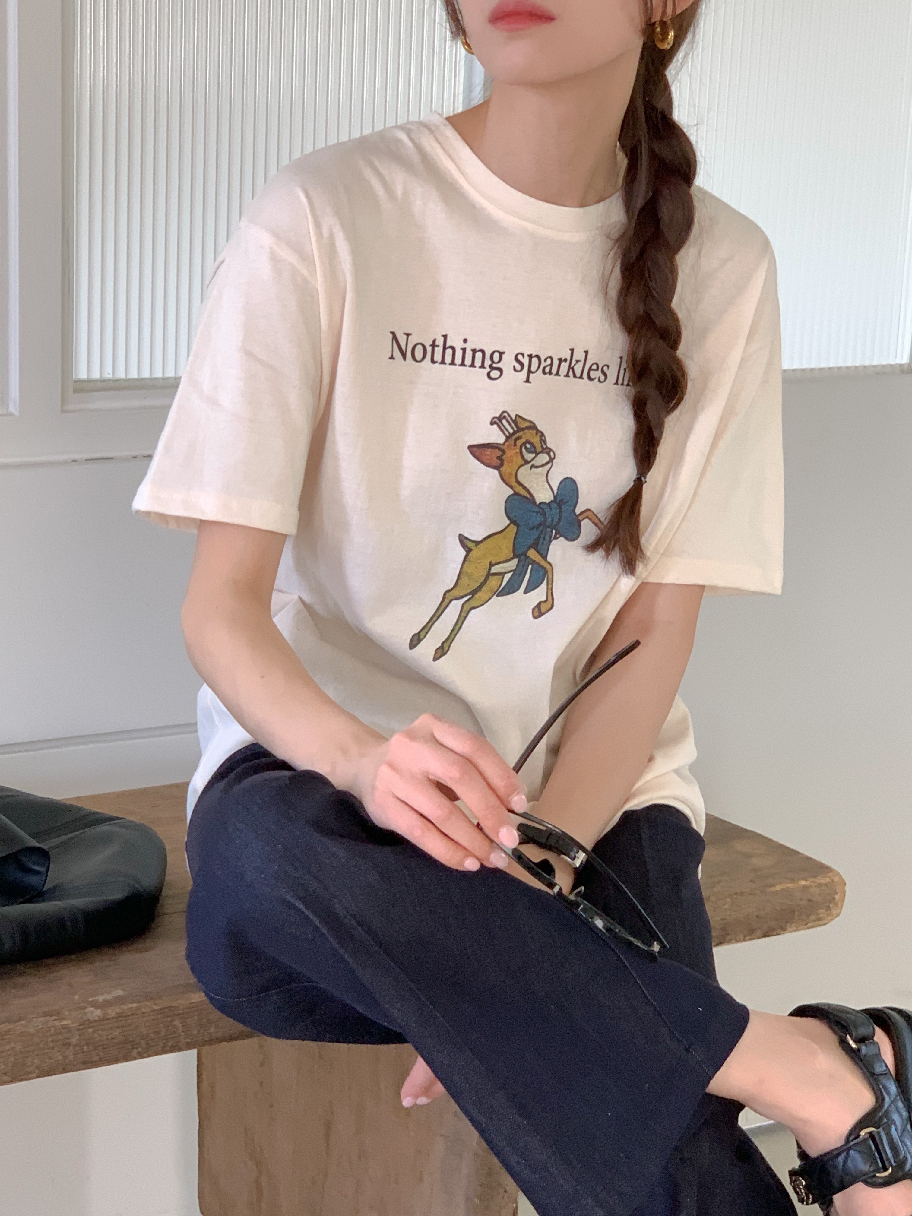 リボンバンビプリント半袖Tシャツ | 詳細画像13