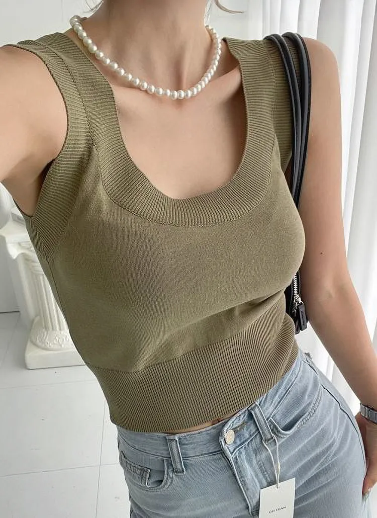 Uネックニットタンクトップ | 詳細画像1