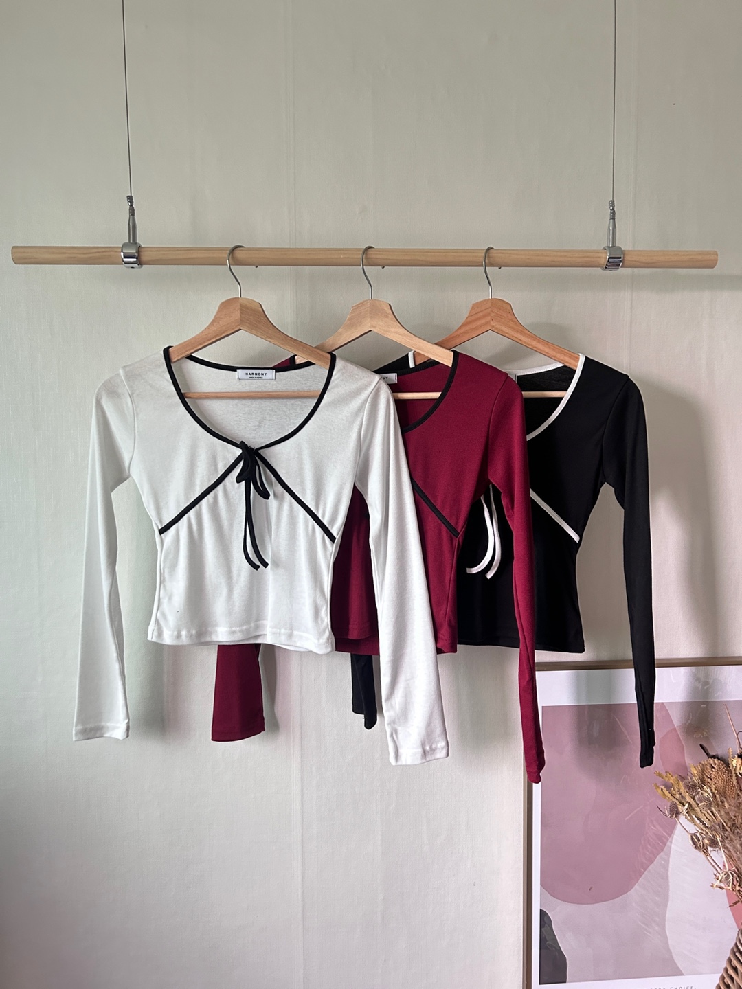 配色リボンクロスVネックTシャツ | 詳細画像21
