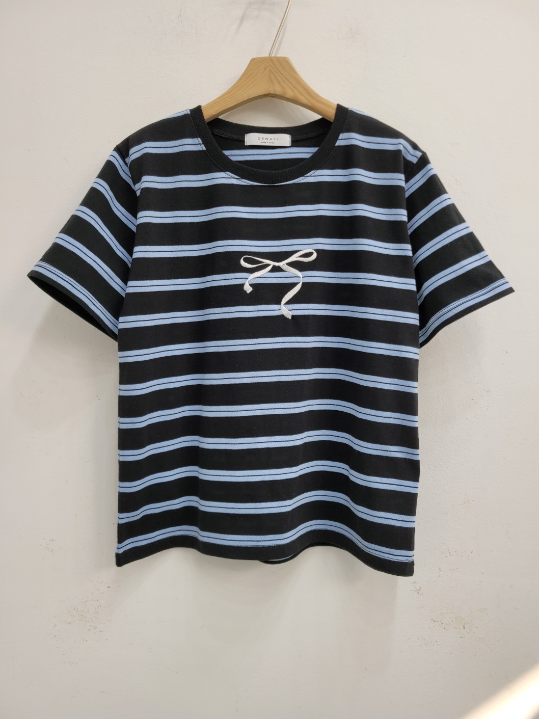 リボン刺繍ダブルボーダー半袖Tシャツ | 詳細画像16