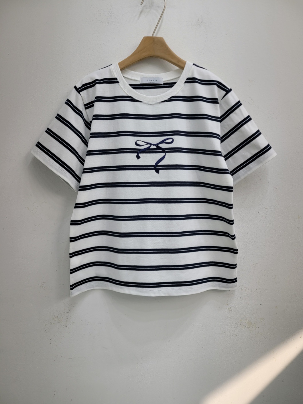 リボン刺繍ダブルボーダー半袖Tシャツ | 詳細画像14