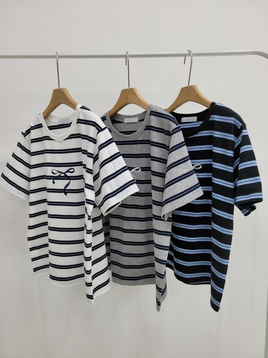 リボン刺繍ダブルボーダー半袖Tシャツ | 詳細画像17