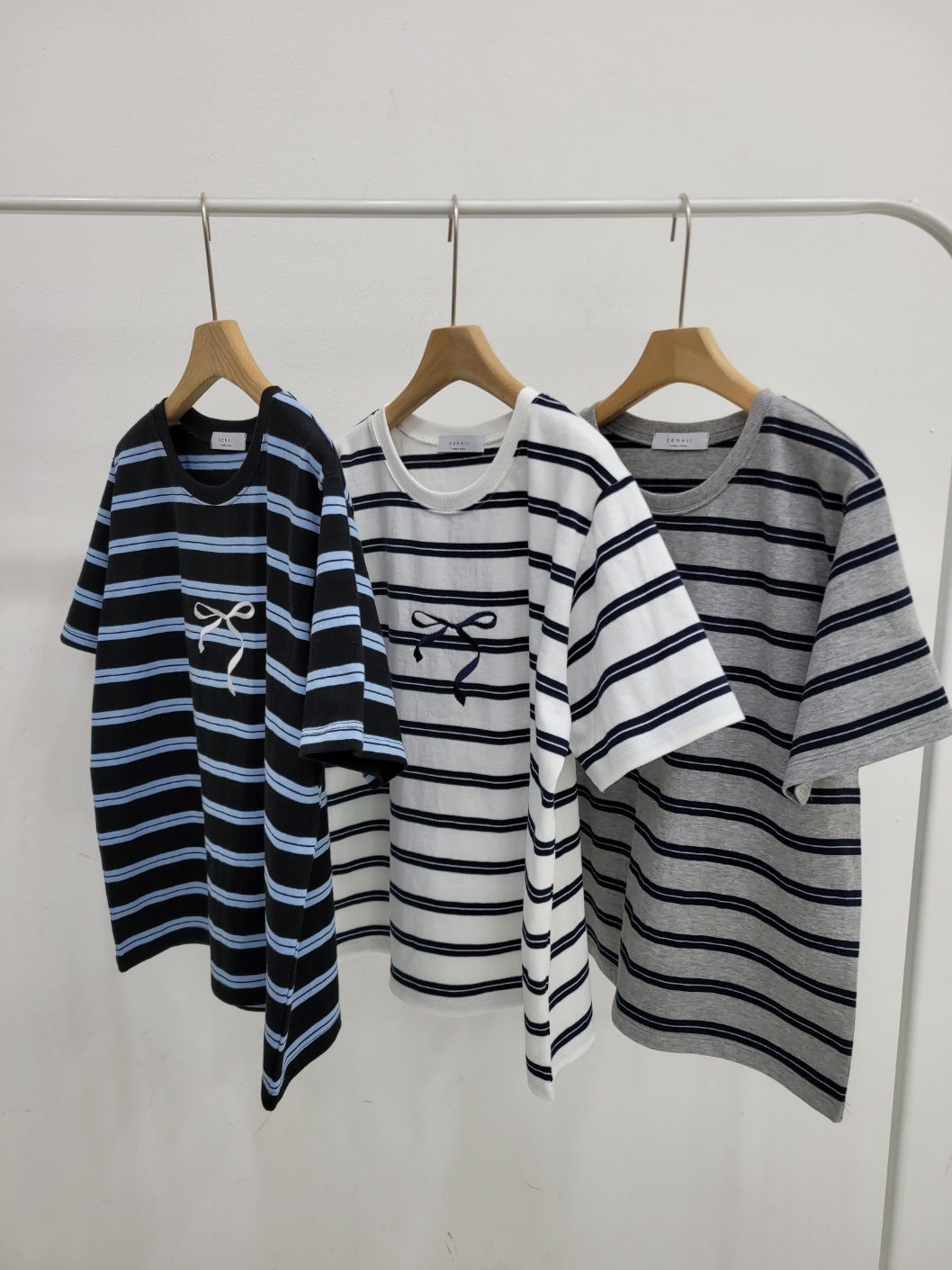 リボン刺繍ダブルボーダー半袖Tシャツ | 詳細画像19