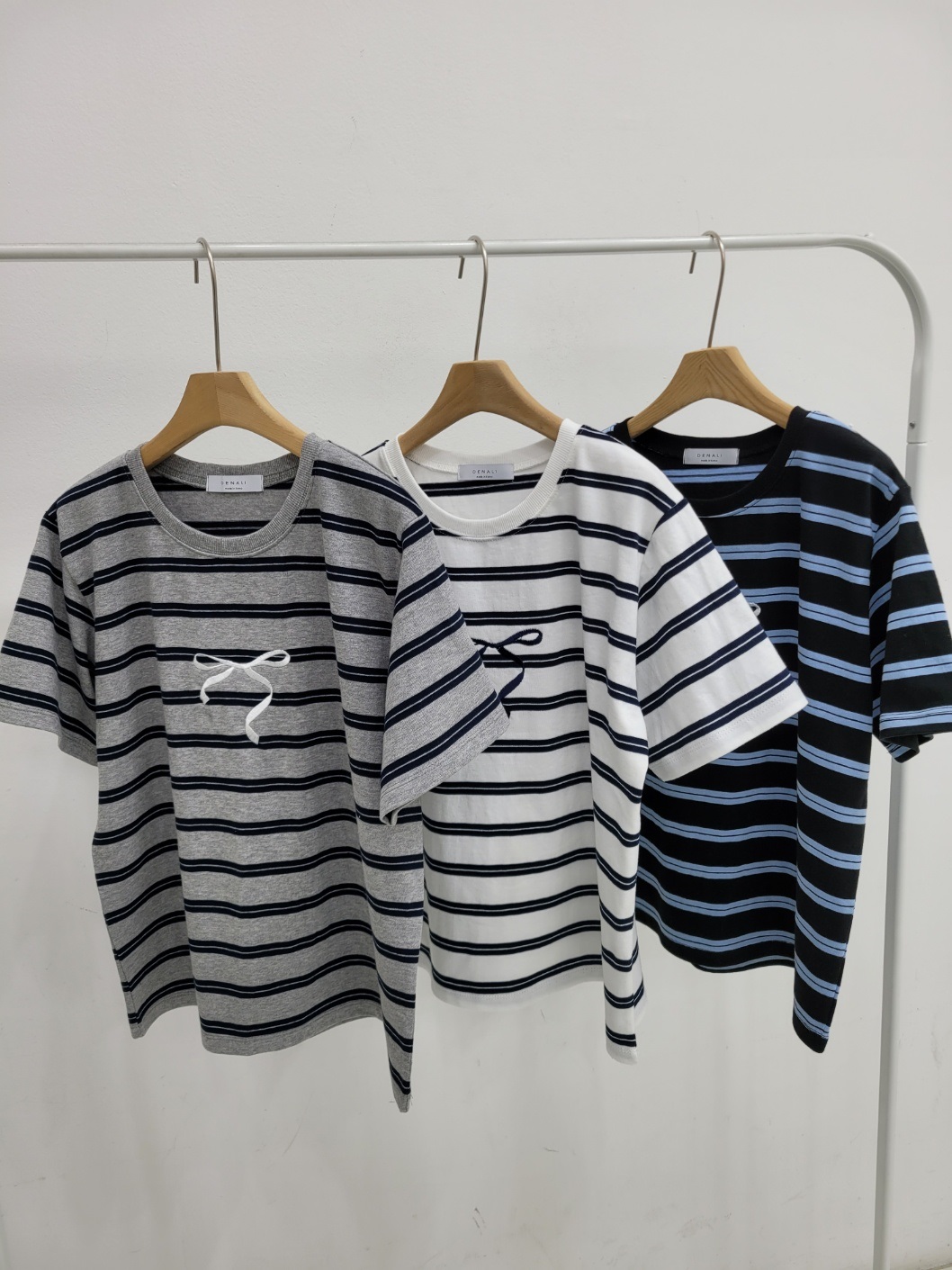 リボン刺繍ダブルボーダー半袖Tシャツ | 詳細画像18