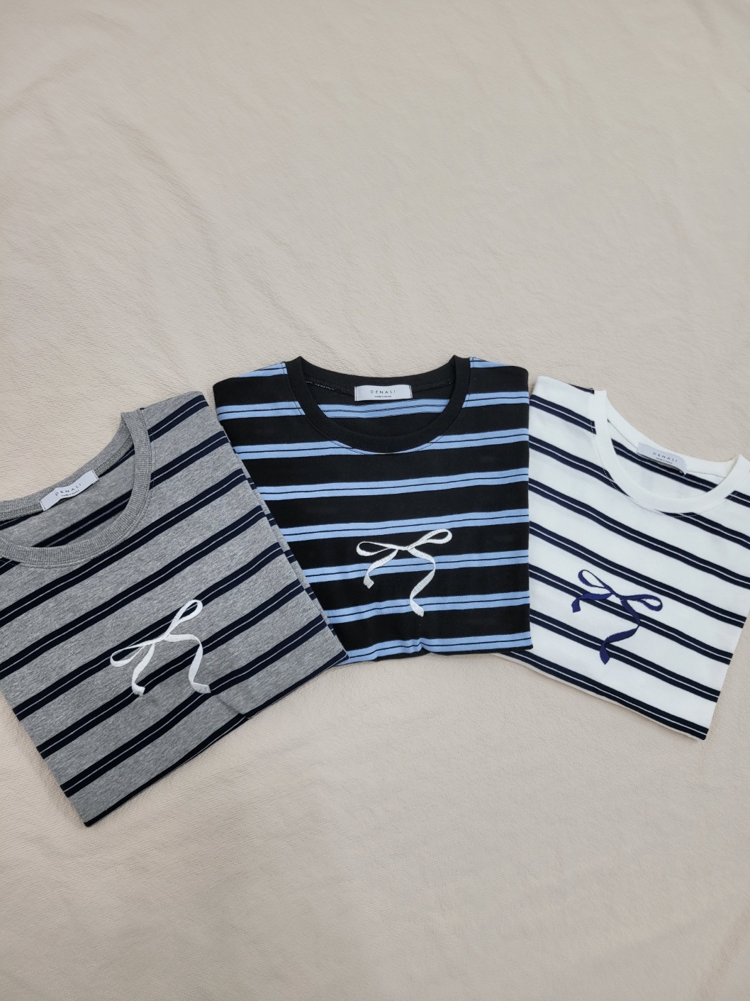 リボン刺繍ダブルボーダー半袖Tシャツ | 詳細画像22