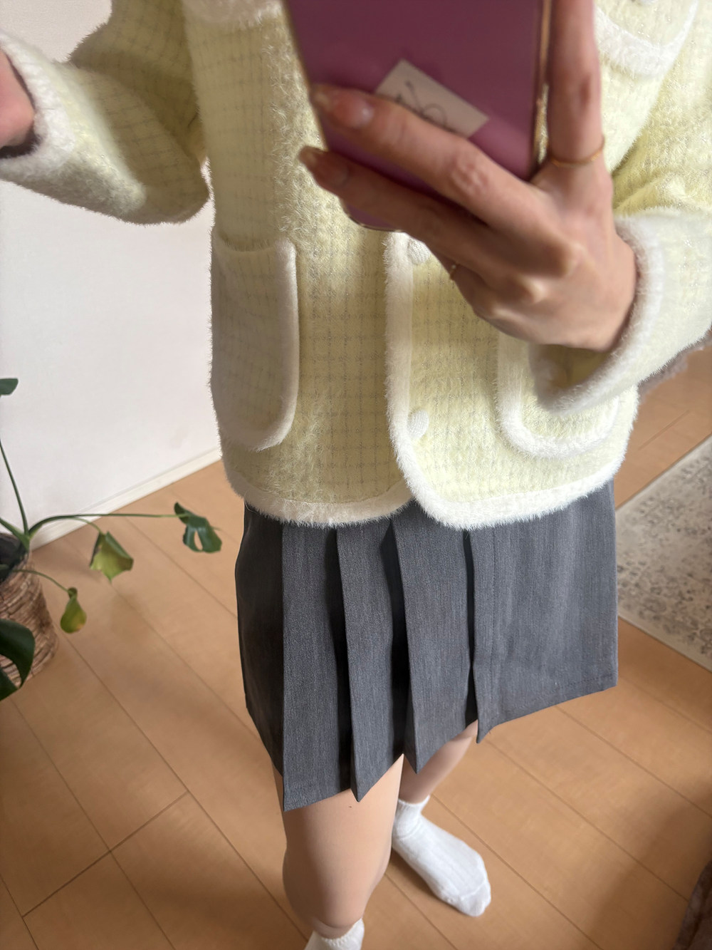 パンツ裏地ハーフプリーツミニスカート | 詳細画像15