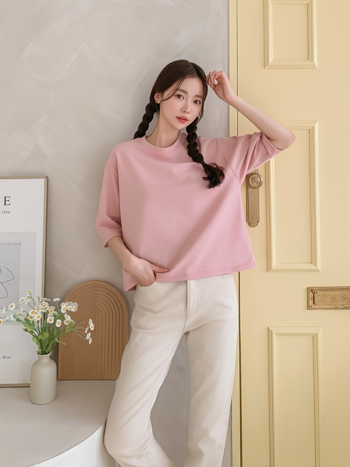 配色ステッチハーフスリーブTシャツ | 詳細画像12