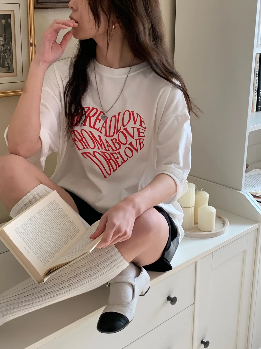 ハートレタリングボクシーTシャツ | 詳細画像1