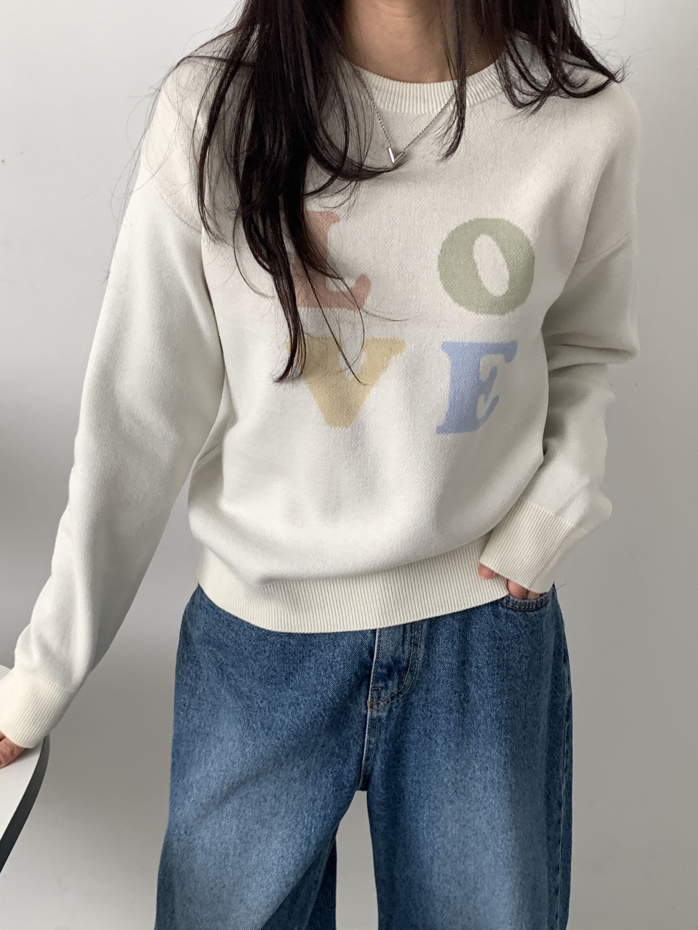 パステルLOVEロゴラウンドニット | 詳細画像7