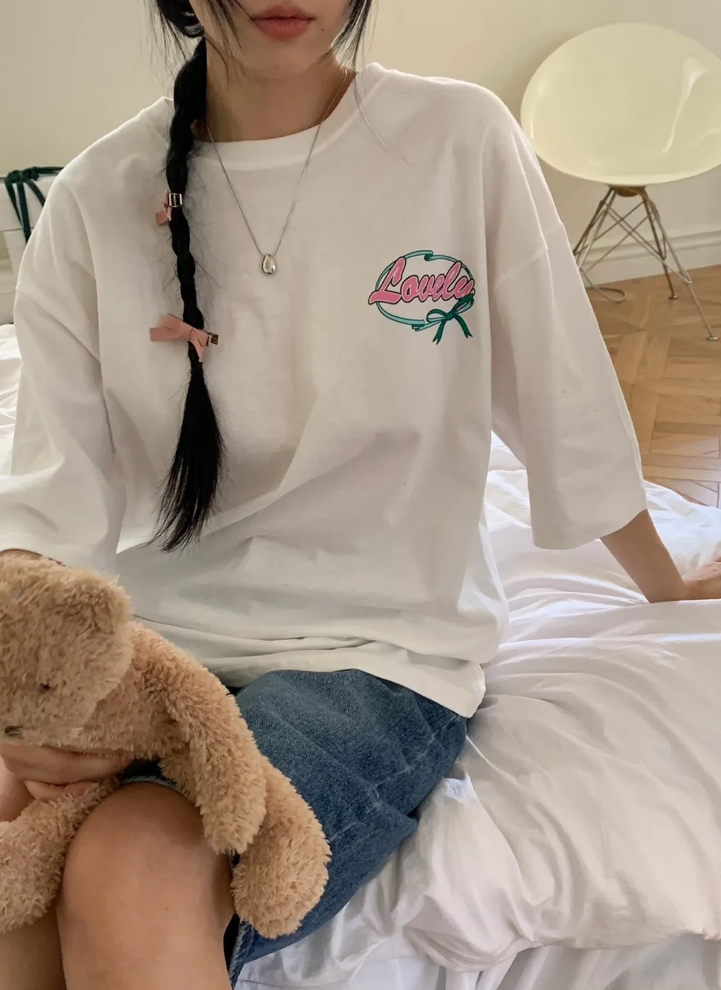 バックリボンロゴボクシーTシャツ | 詳細画像1