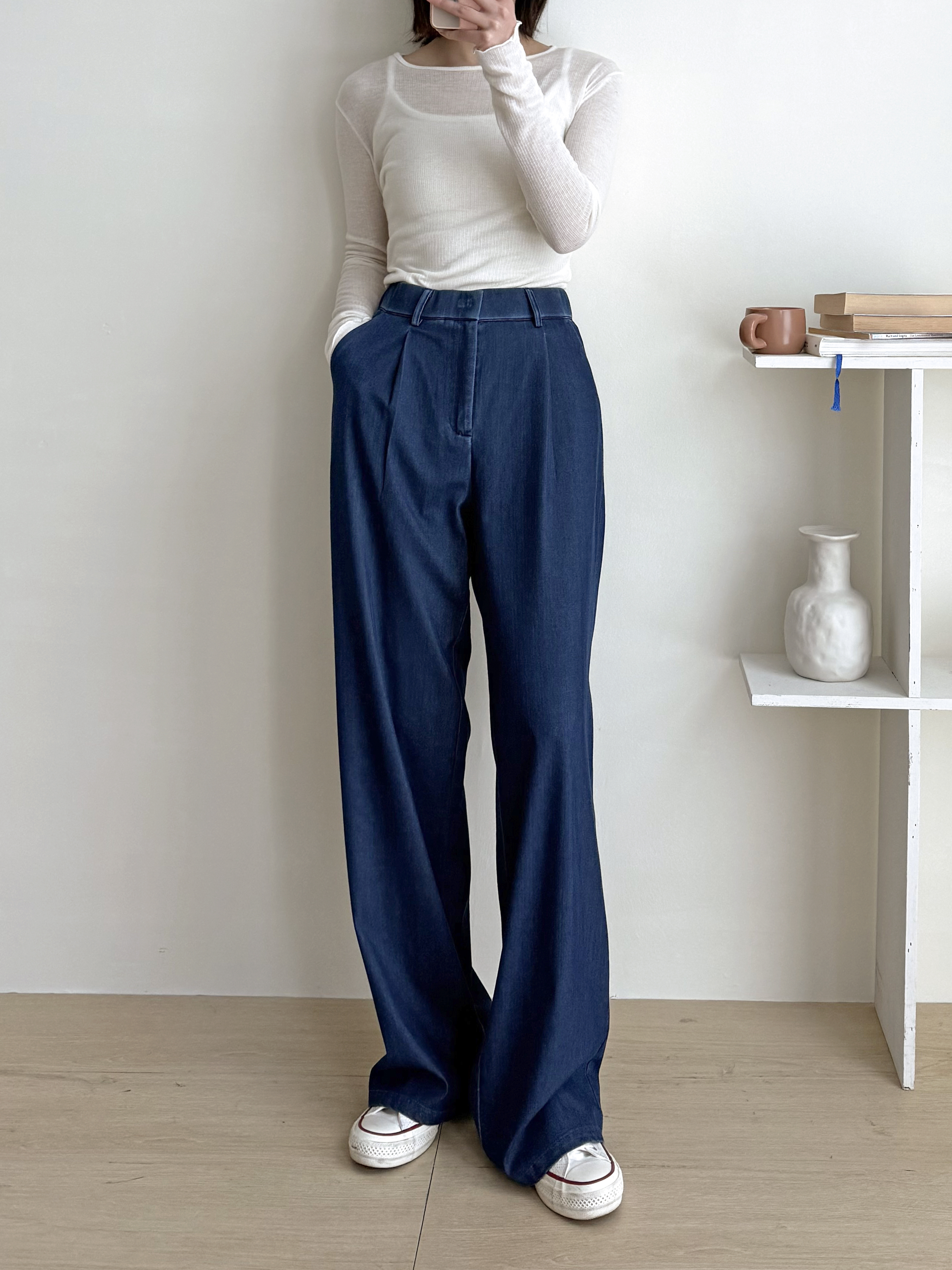 ウエストゴムホックタックワイドデニムパンツ | 詳細画像3