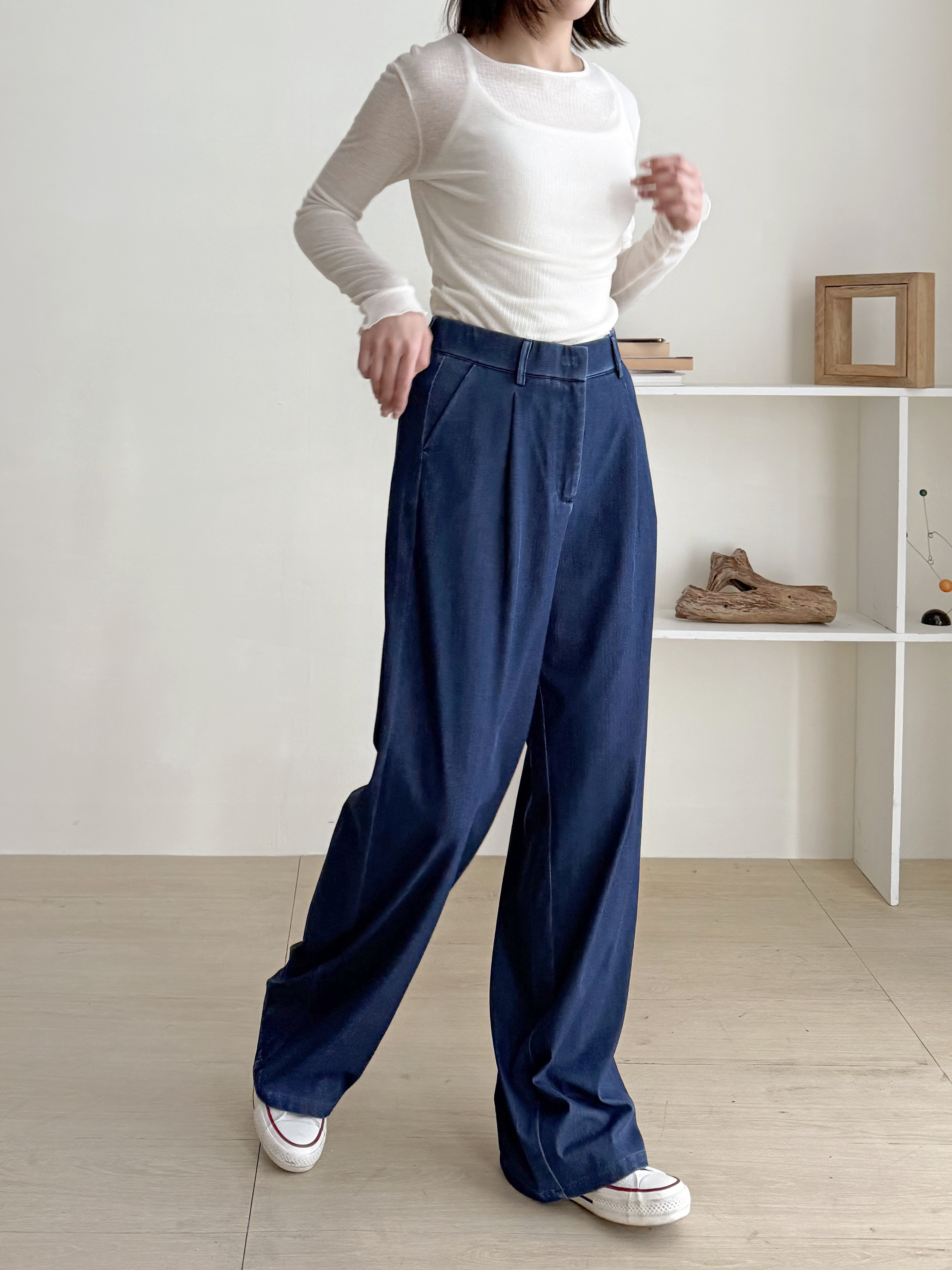 ウエストゴムホックタックワイドデニムパンツ | 詳細画像5
