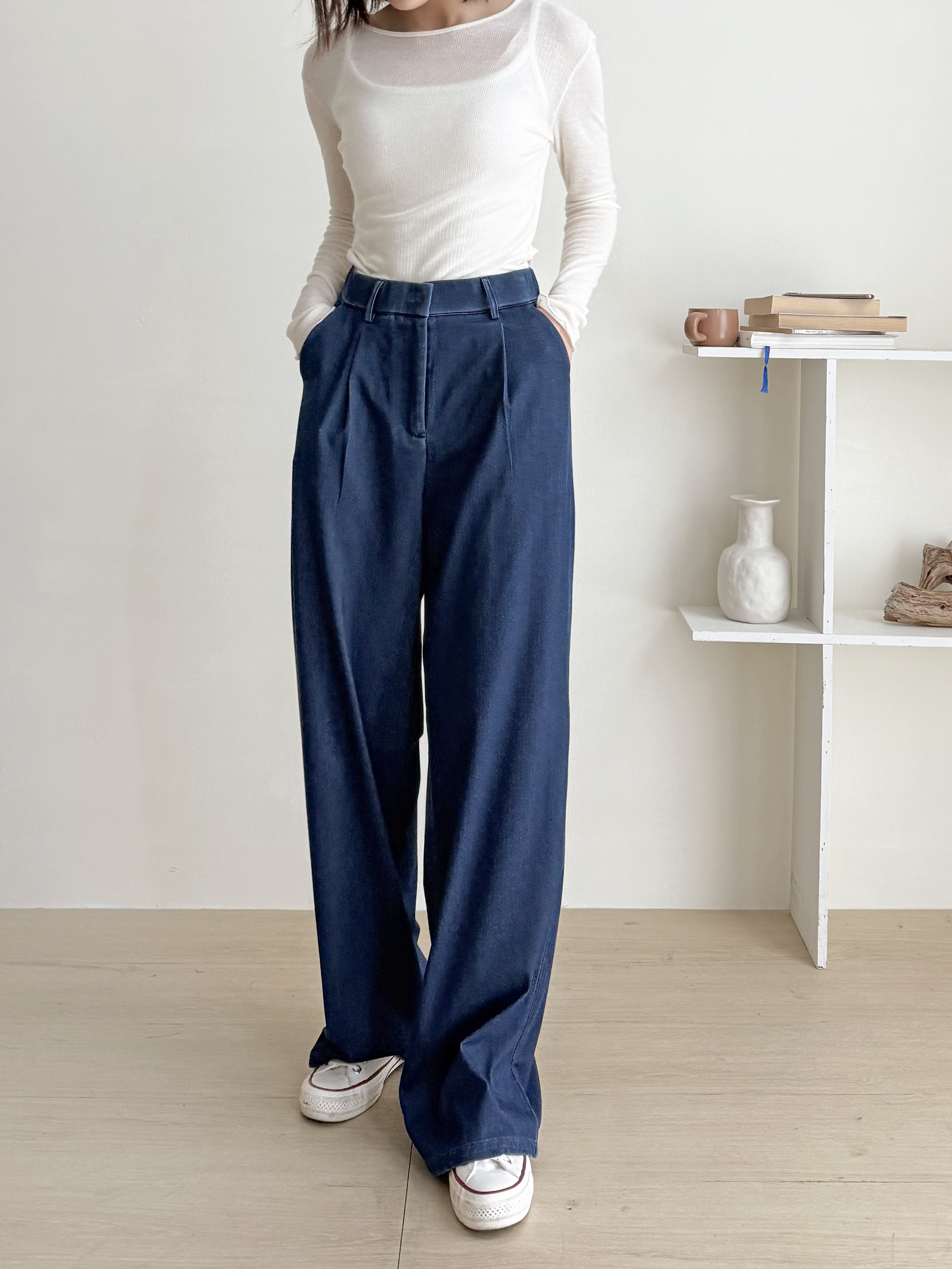 ウエストゴムホックタックワイドデニムパンツ | 詳細画像7