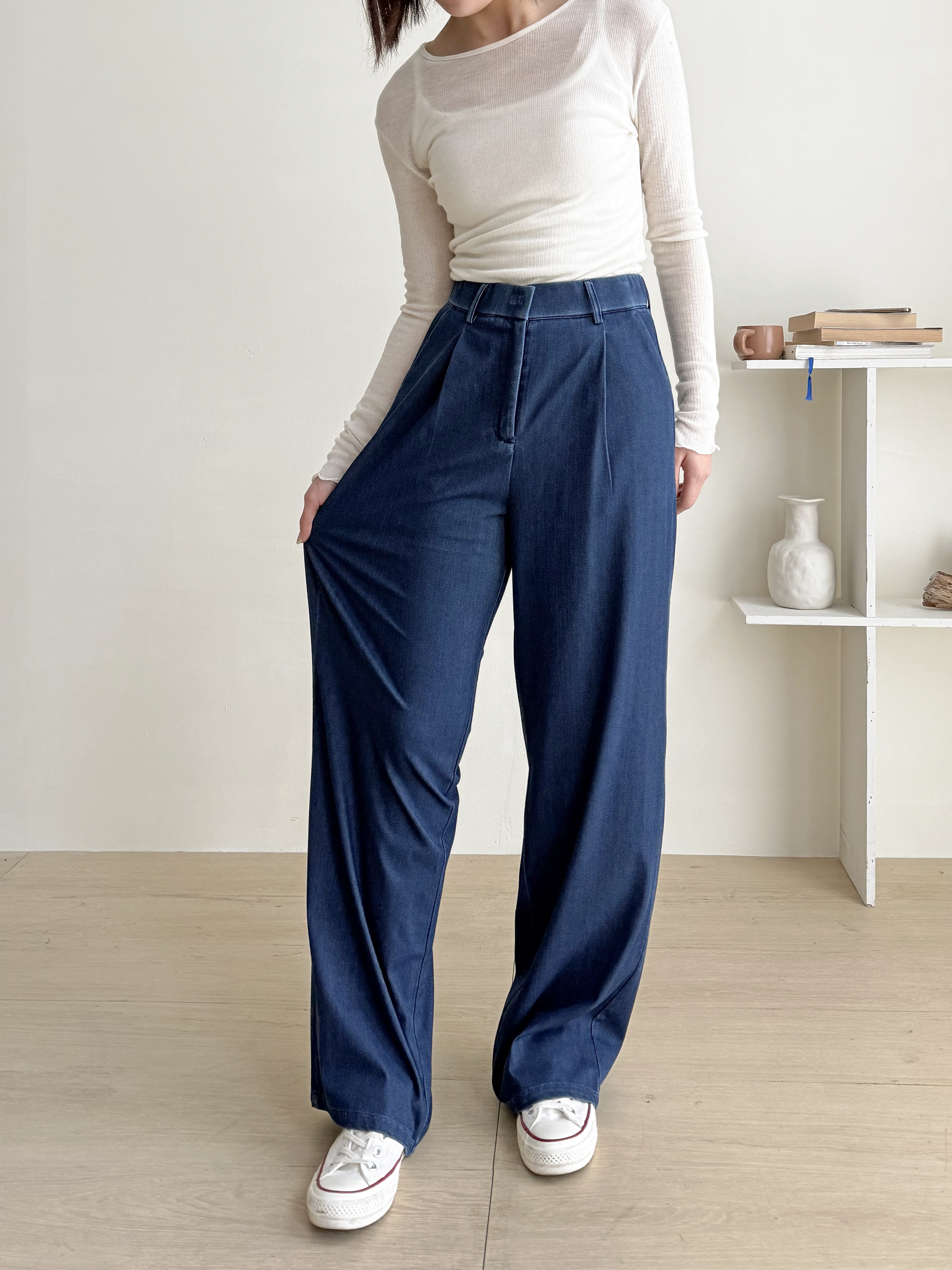 ウエストゴムホックタックワイドデニムパンツ | 詳細画像2