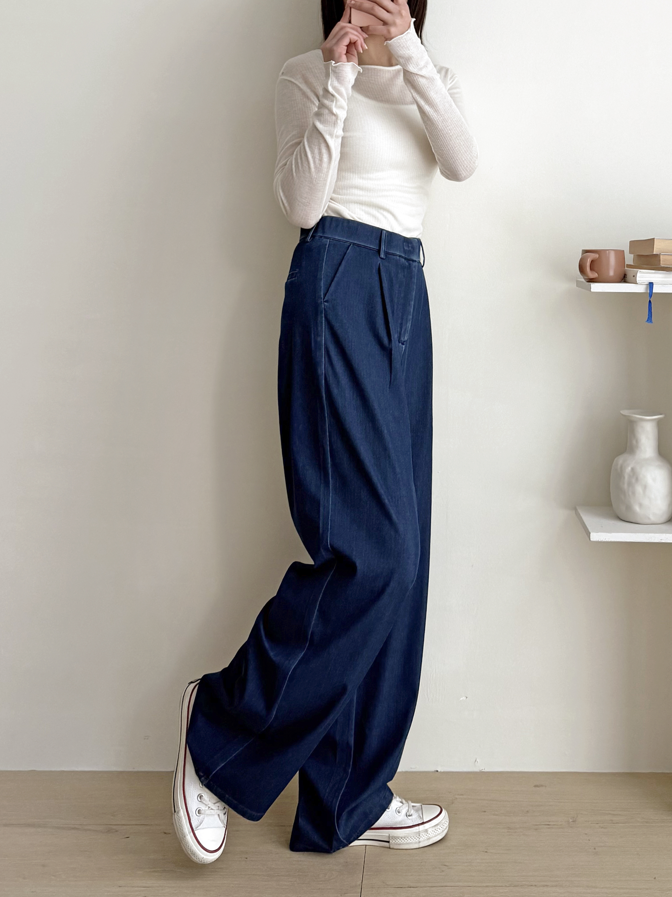 ウエストゴムホックタックワイドデニムパンツ | 詳細画像11