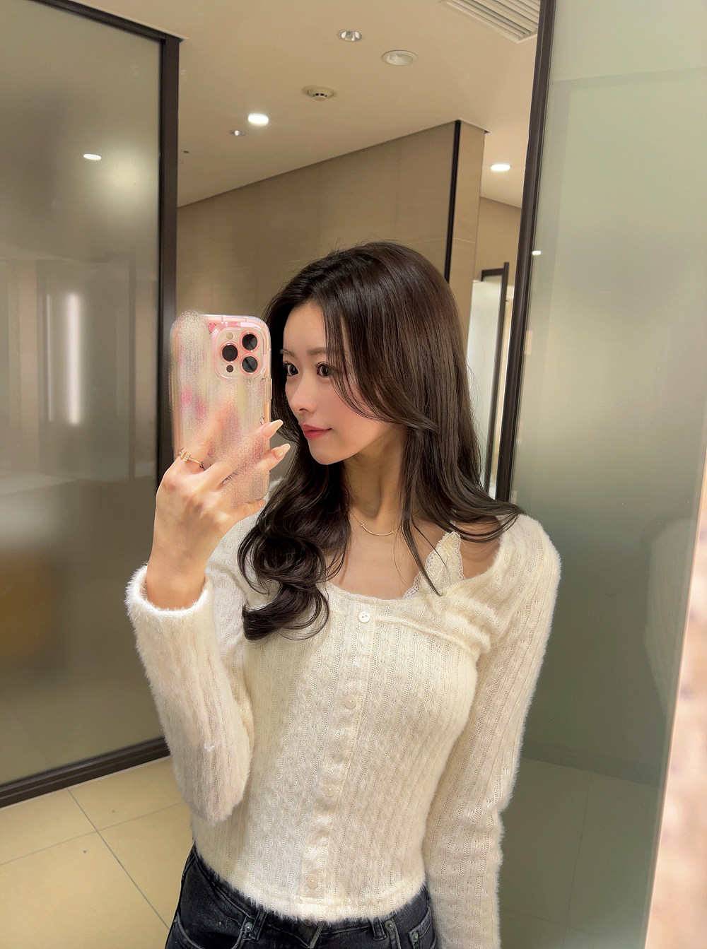 2WAY起毛レースキャミパンチングTシャツ | 詳細画像3