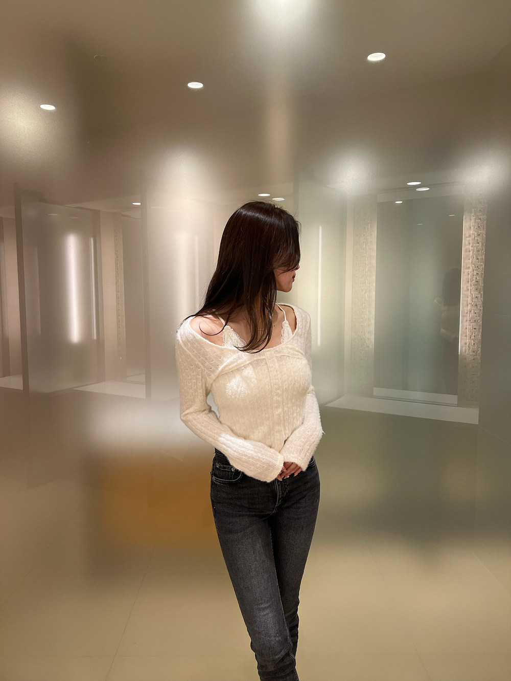 2WAY起毛レースキャミパンチングTシャツ | 詳細画像10