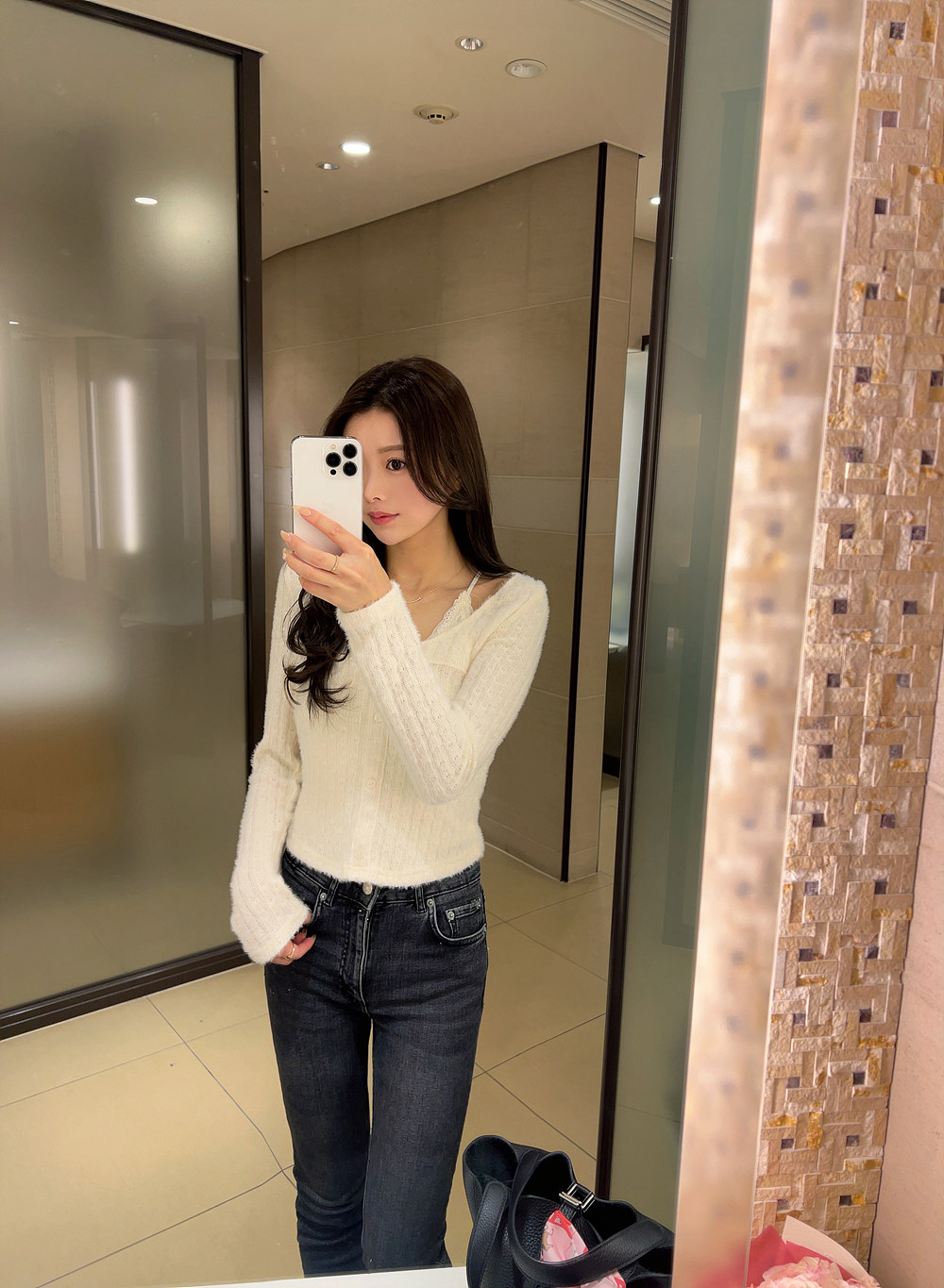 2WAY起毛レースキャミパンチングTシャツ | 詳細画像11