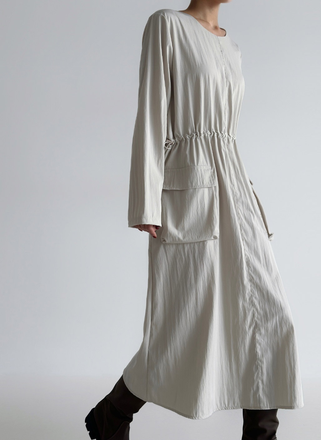 ドローコードカーゴポケットナイロンワンピース | レディース