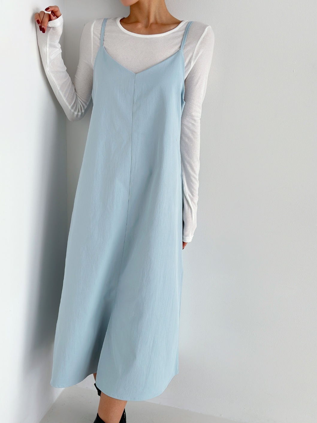 Vネックリボンスリットキャミワンピース | 詳細画像2