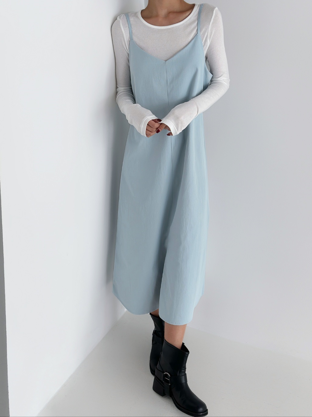 Vネックリボンスリットキャミワンピース | 詳細画像3