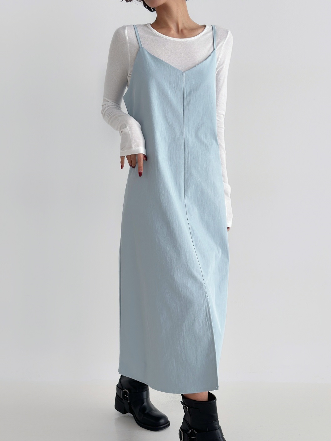 Vネックリボンスリットキャミワンピース | 詳細画像6