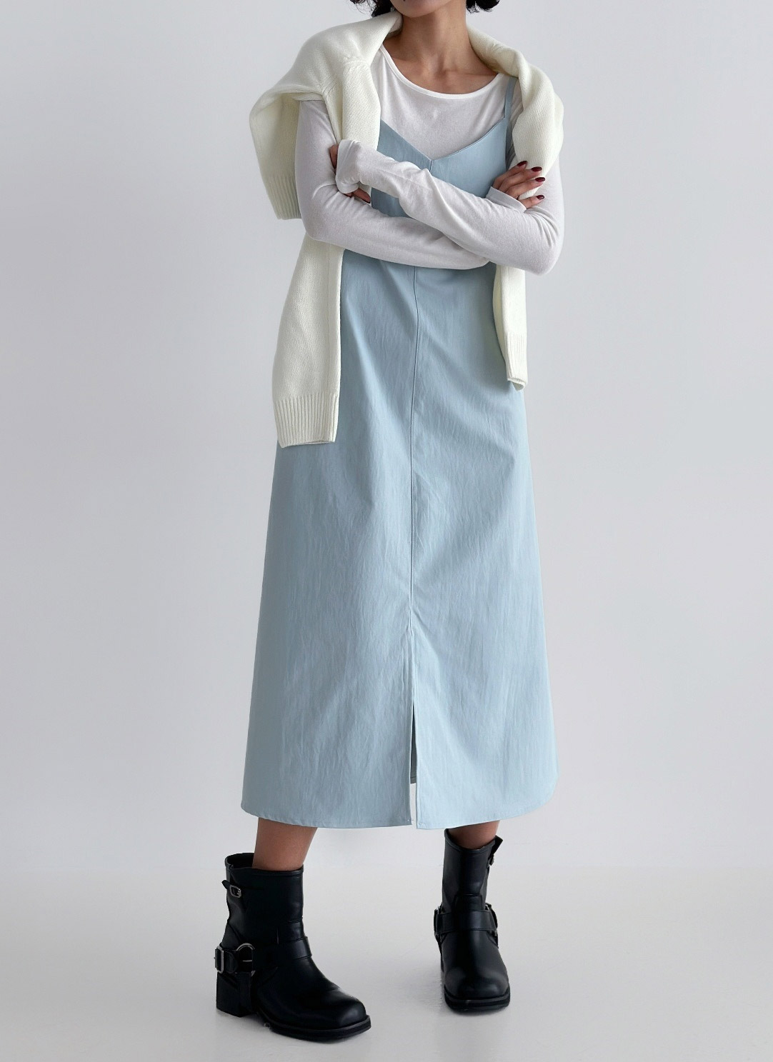 Vネックリボンスリットキャミワンピース | 詳細画像10