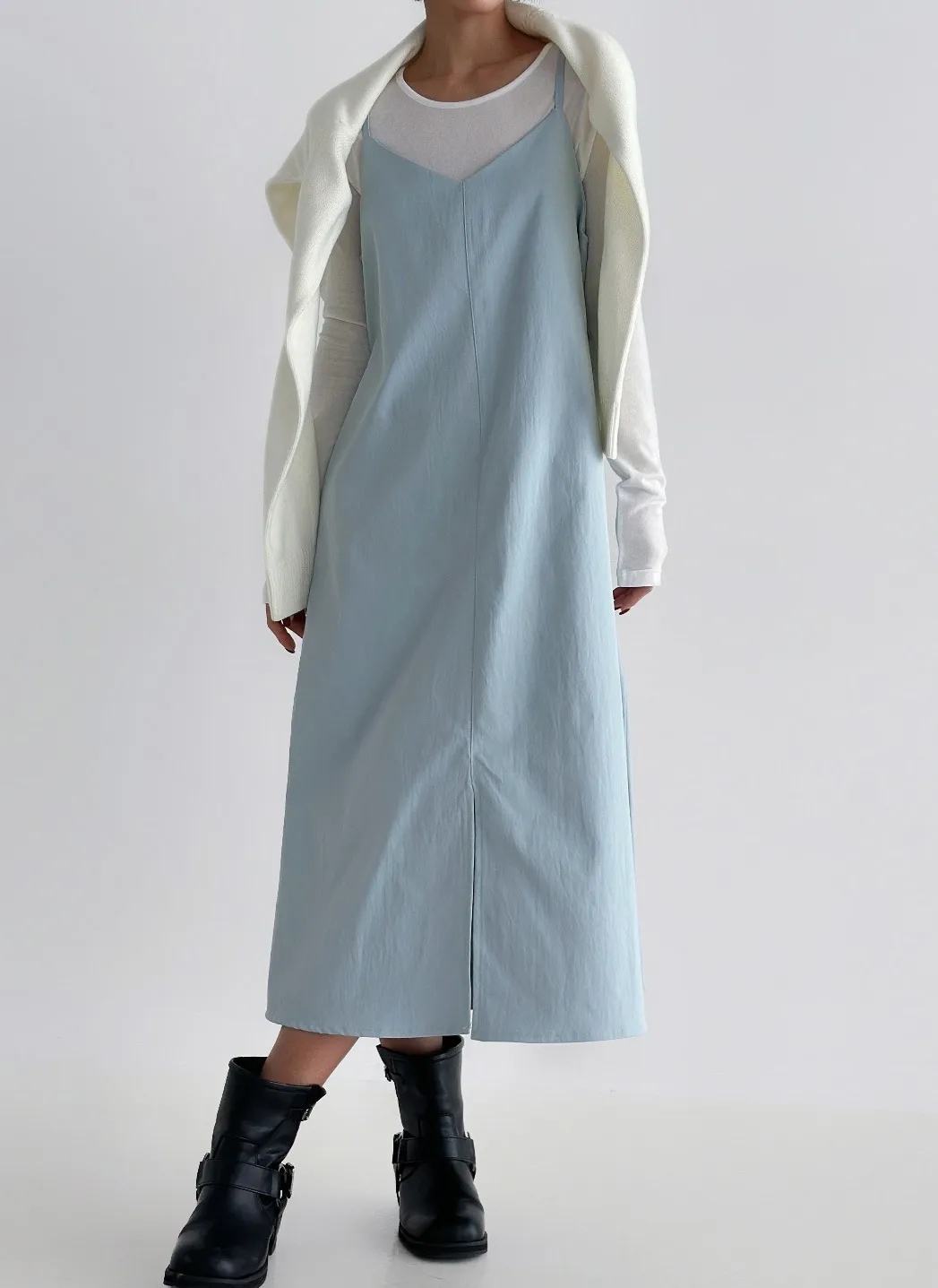 Vネックリボンスリットキャミワンピース | 詳細画像1