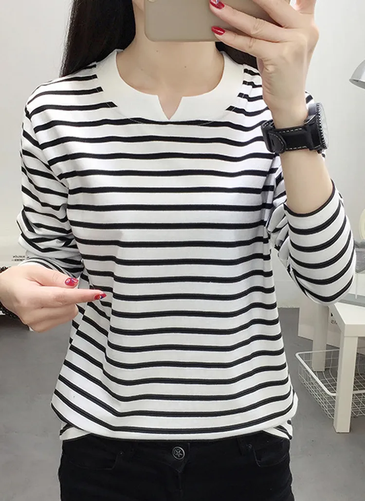 ボーダーキーネック長袖Tシャツ | KEECHEL | 詳細画像1