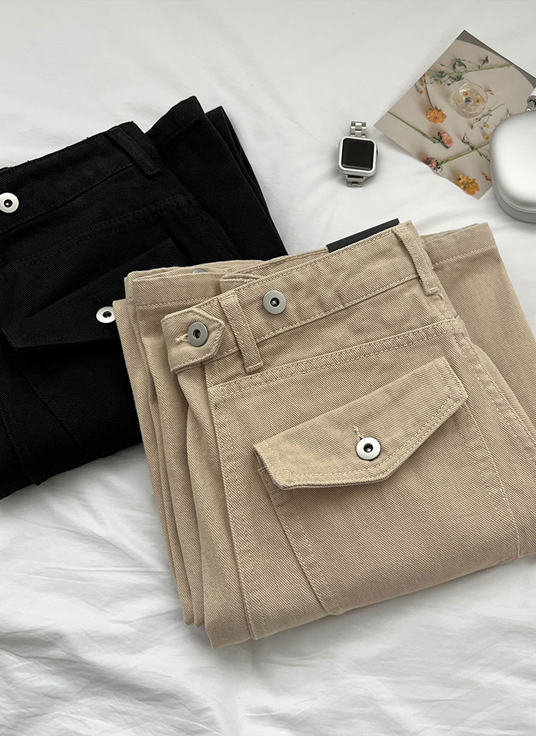 2WAYアジャストボタンフラップポケットワイドパンツ