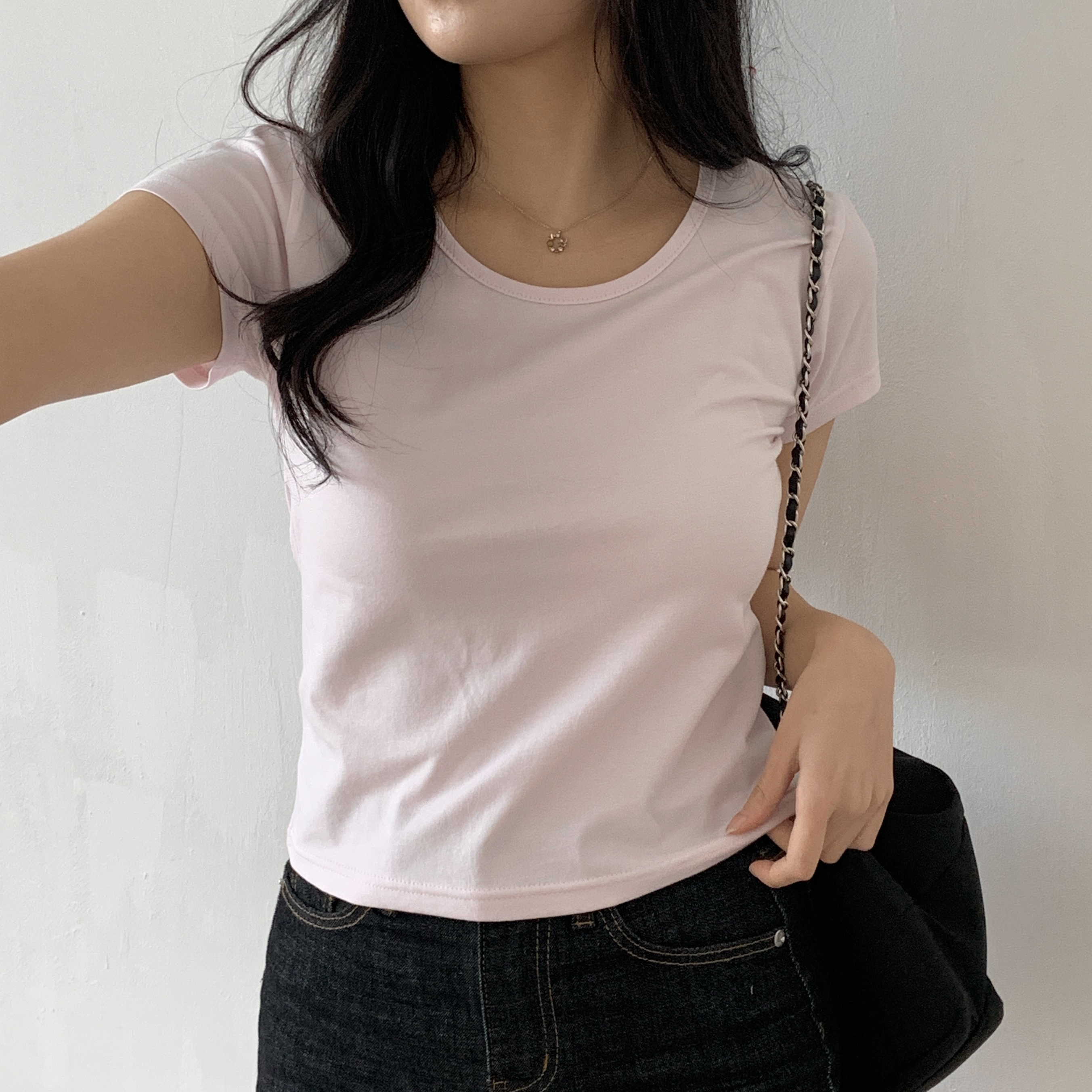 モダール混クロップド半袖Tシャツ | 詳細画像10