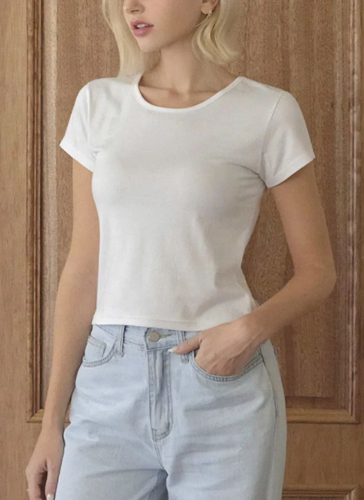 モダール混クロップド半袖Tシャツ | 詳細画像1