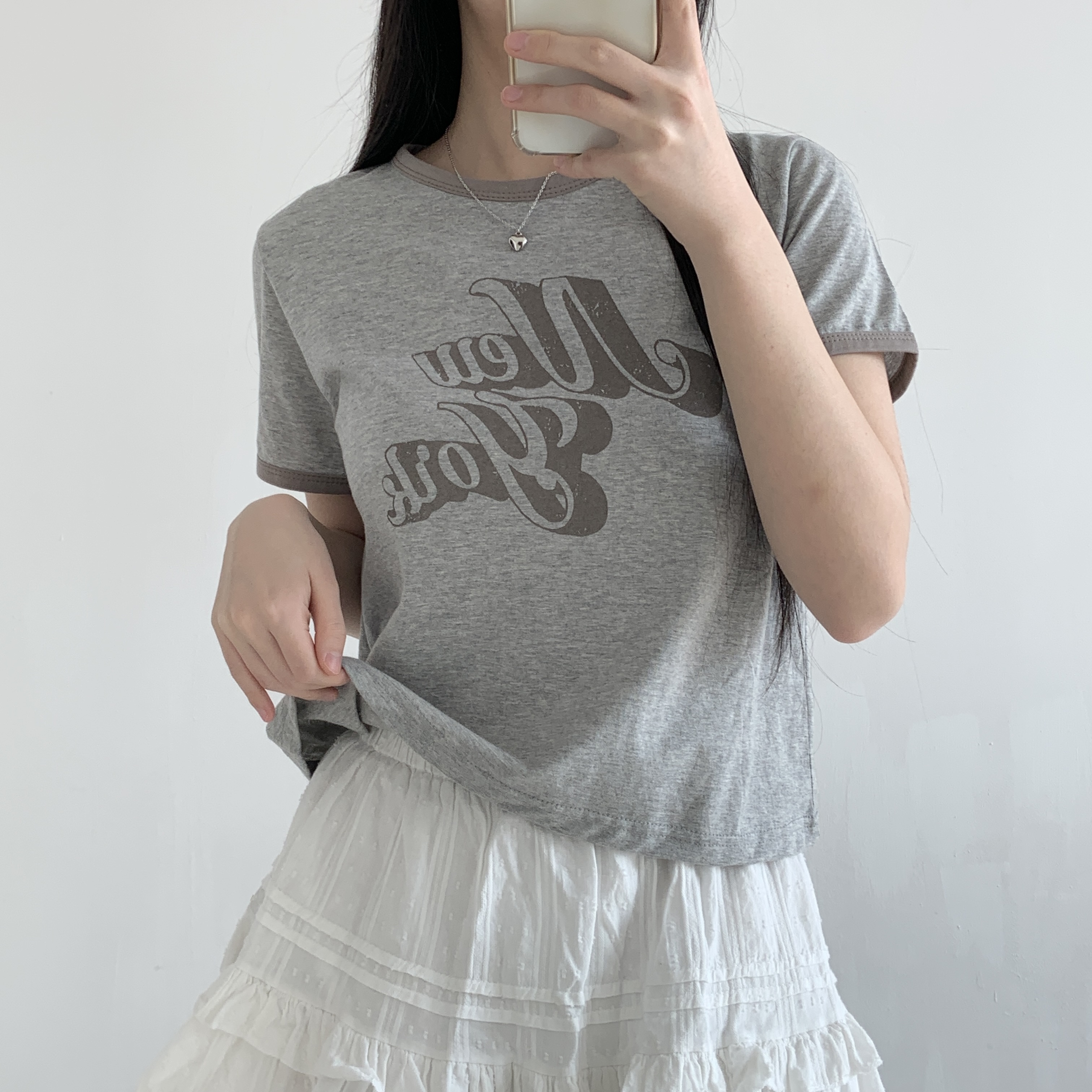 New yorkロゴリンガー半袖Tシャツ | 詳細画像2