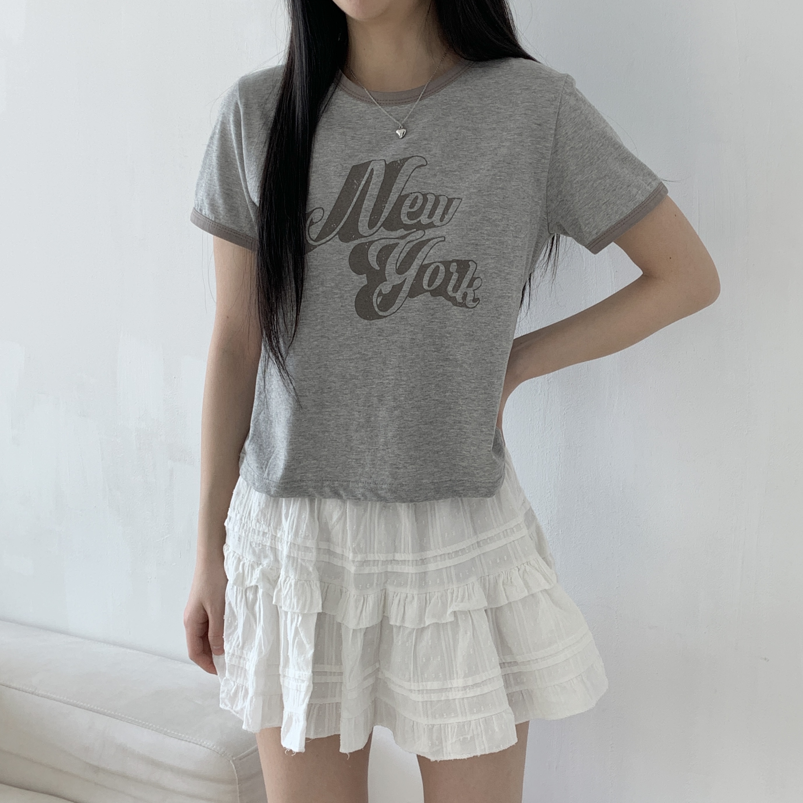 New yorkロゴリンガー半袖Tシャツ | 詳細画像3