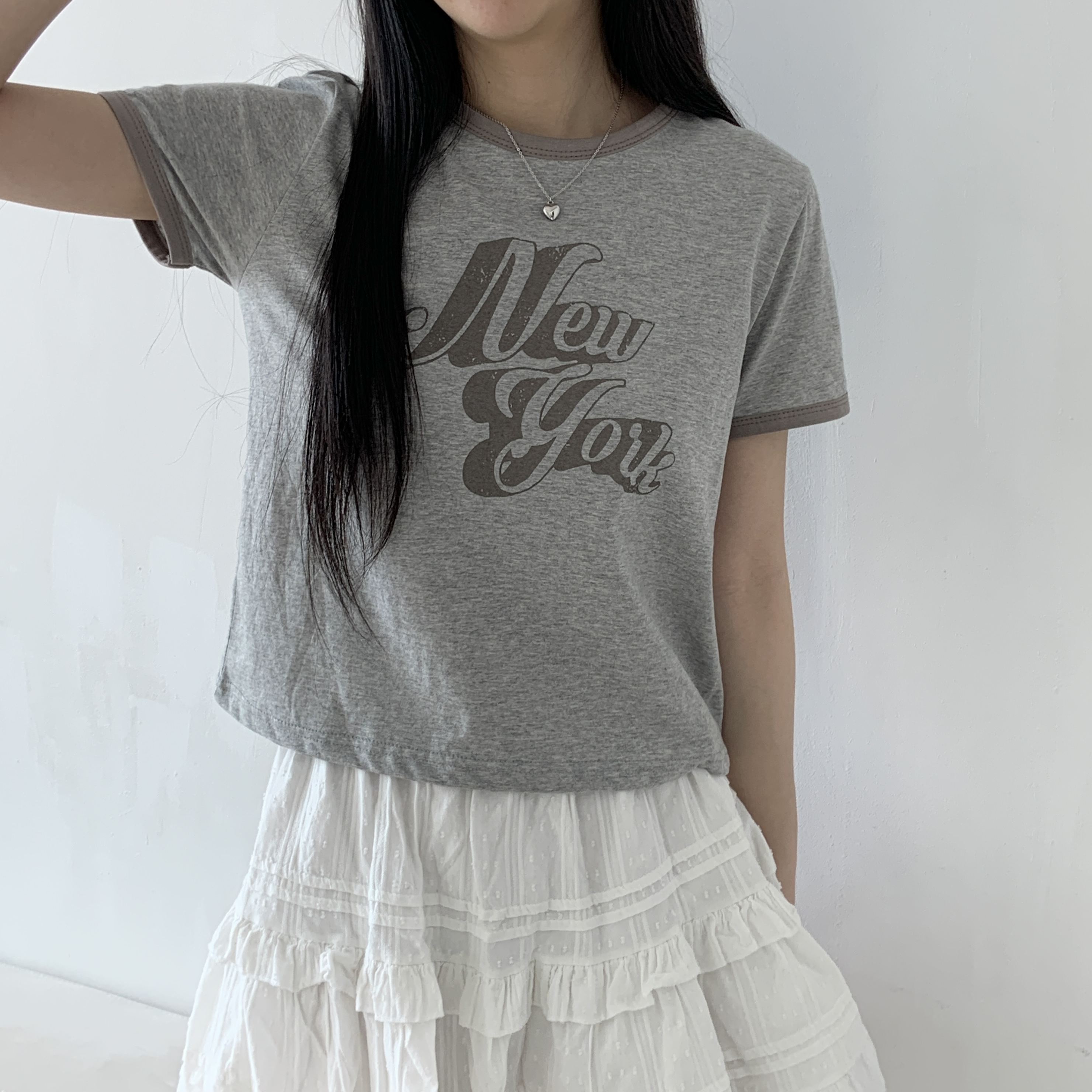 New yorkロゴリンガー半袖Tシャツ | 詳細画像4