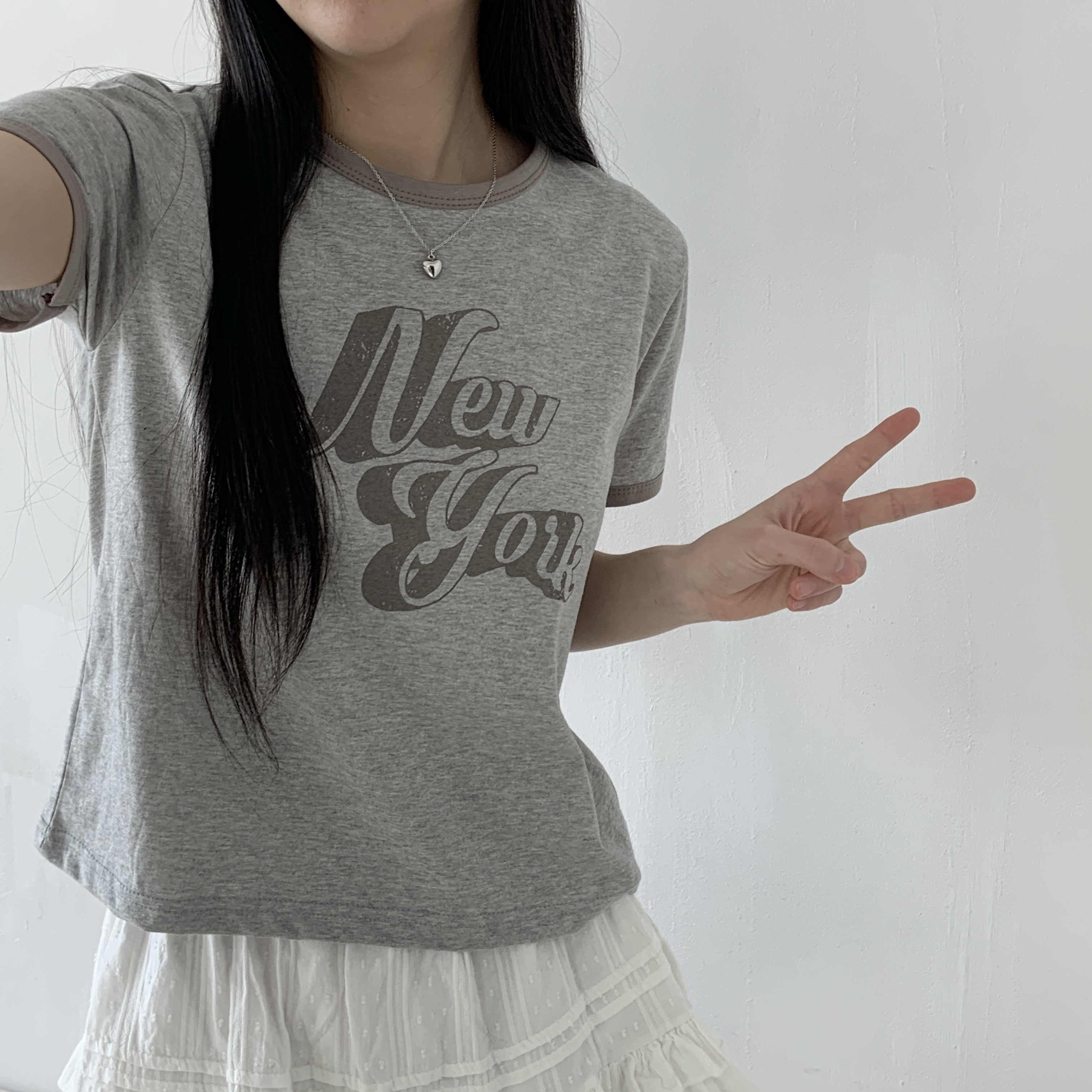 New yorkロゴリンガー半袖Tシャツ | 詳細画像6