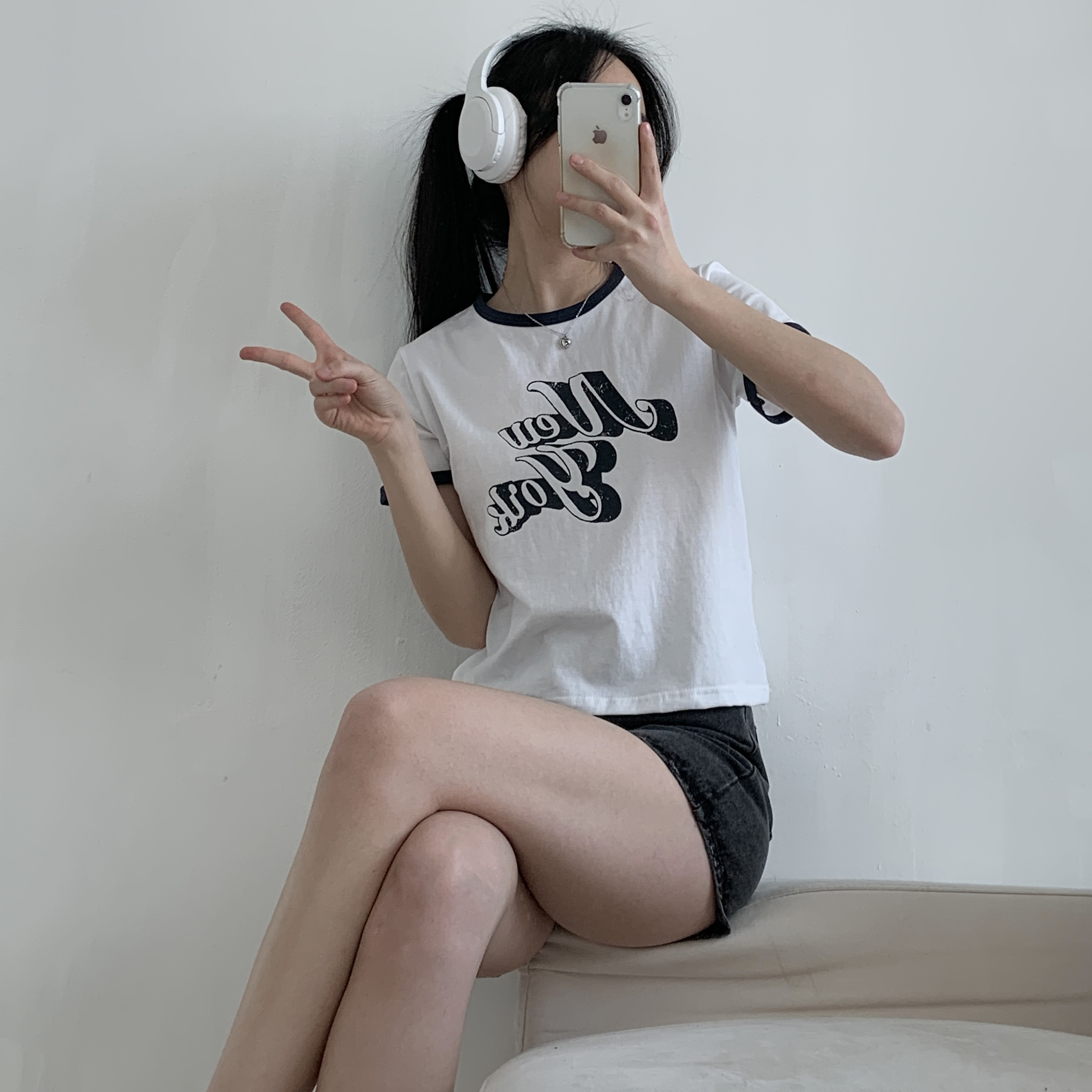 New yorkロゴリンガー半袖Tシャツ | 詳細画像8