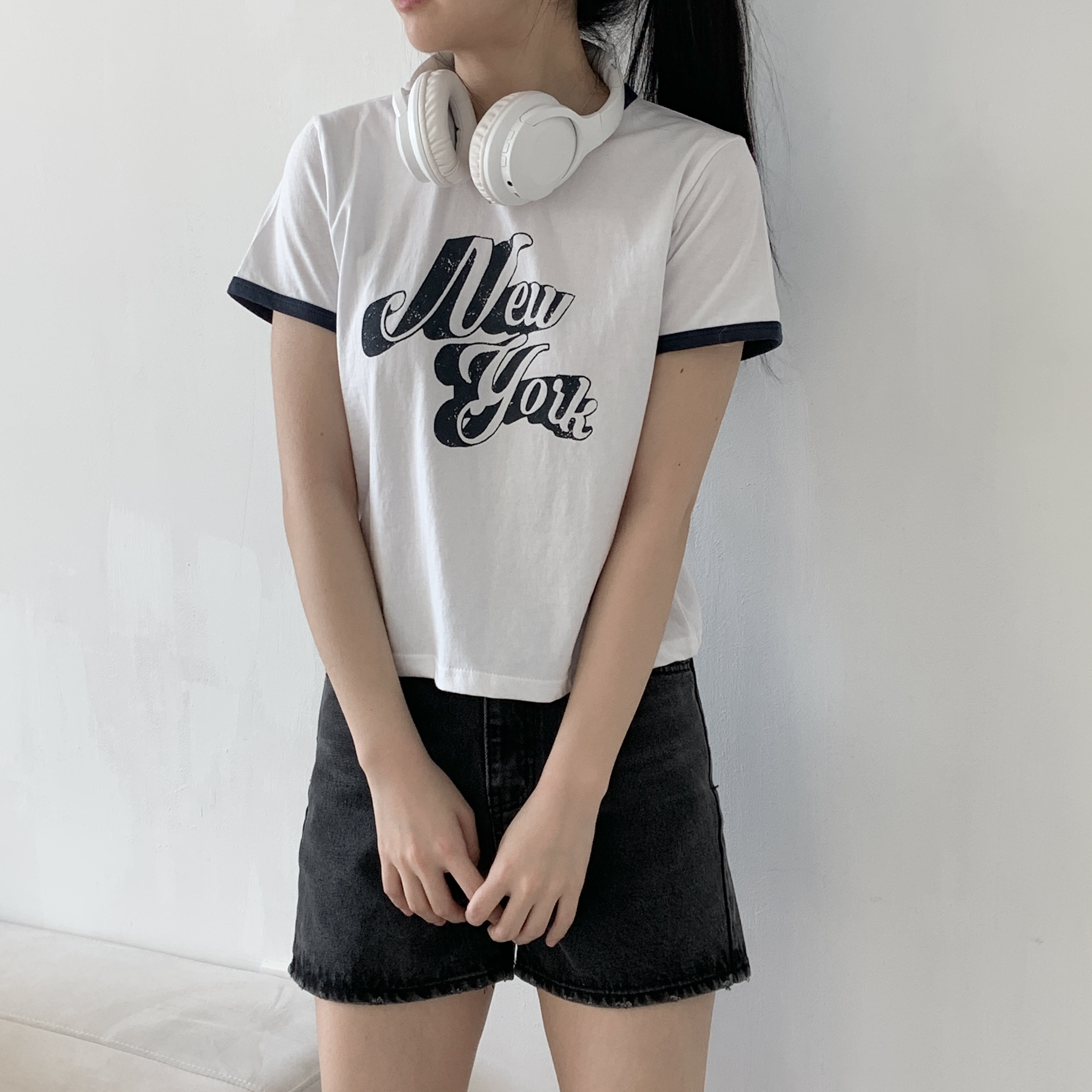 New yorkロゴリンガー半袖Tシャツ | 詳細画像9