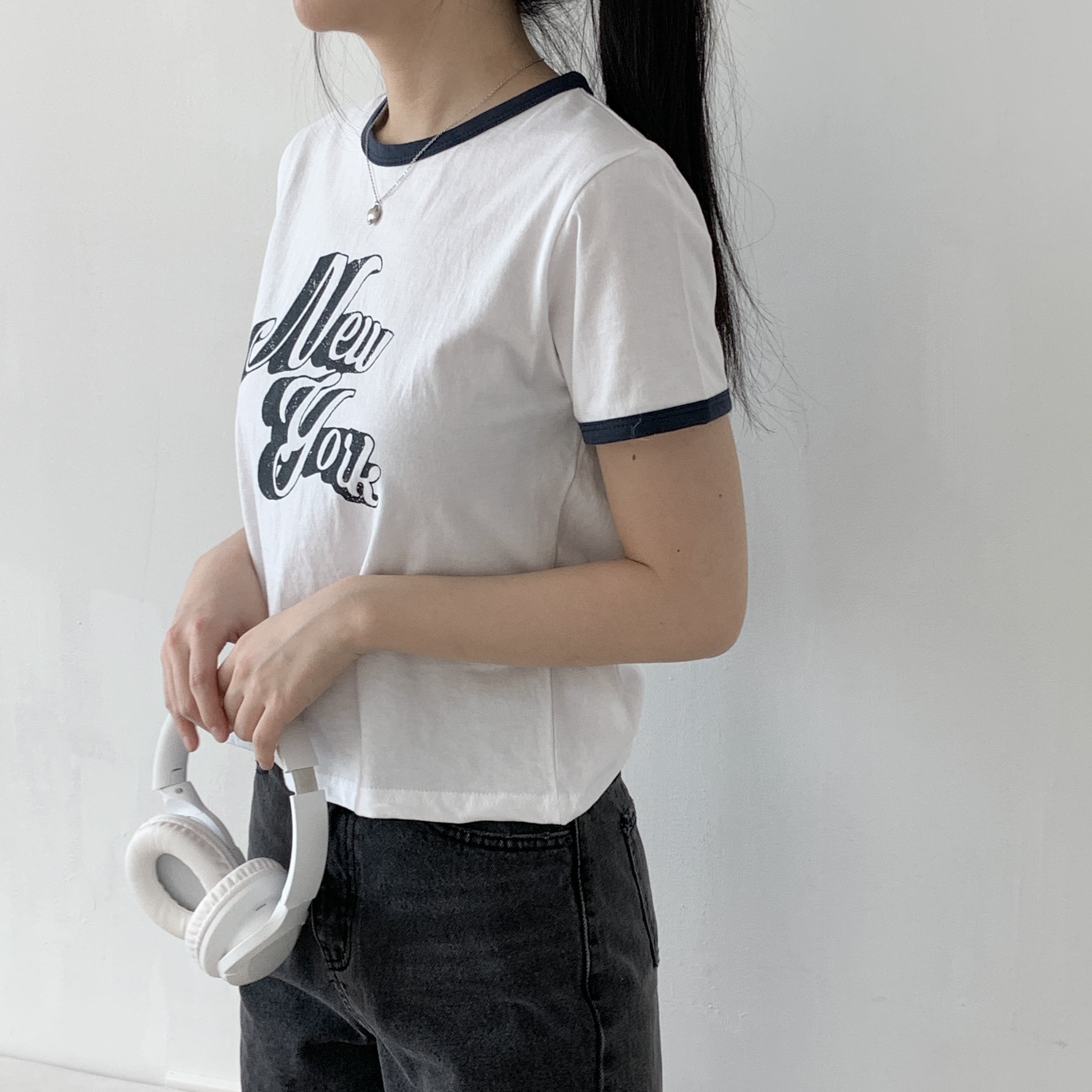 New yorkロゴリンガー半袖Tシャツ | 詳細画像10
