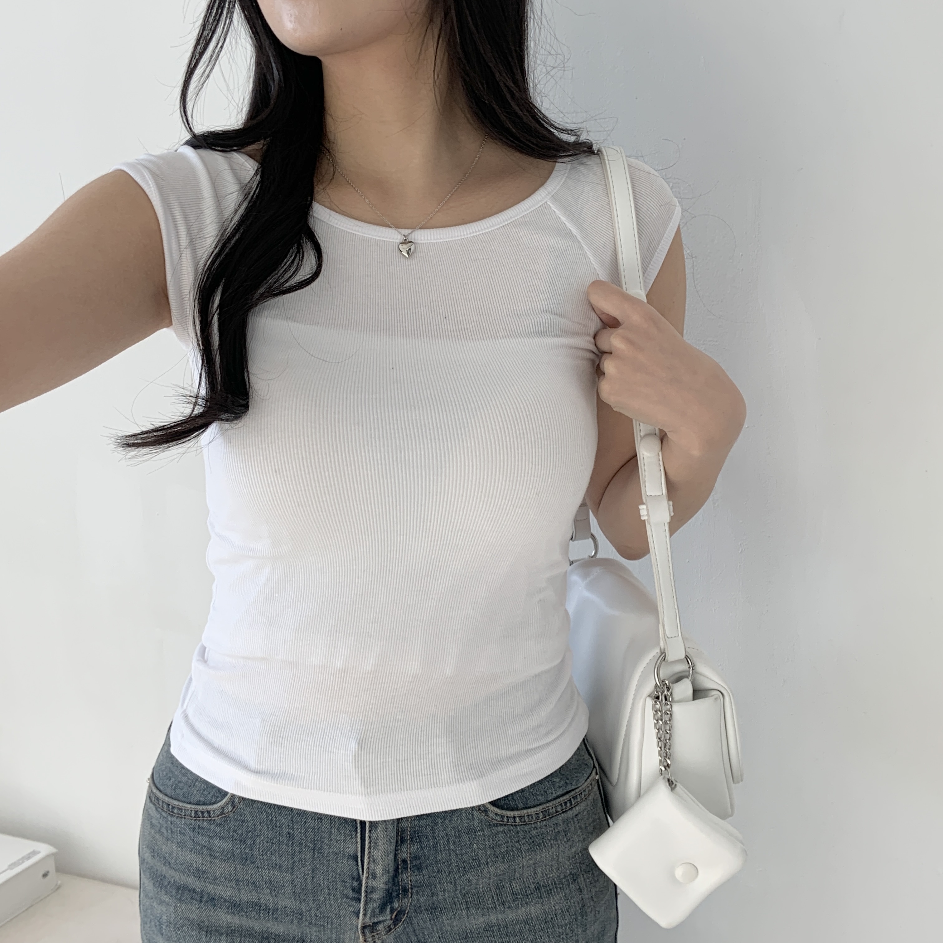 2WAYフレンチスリーブリブTシャツ | 詳細画像9