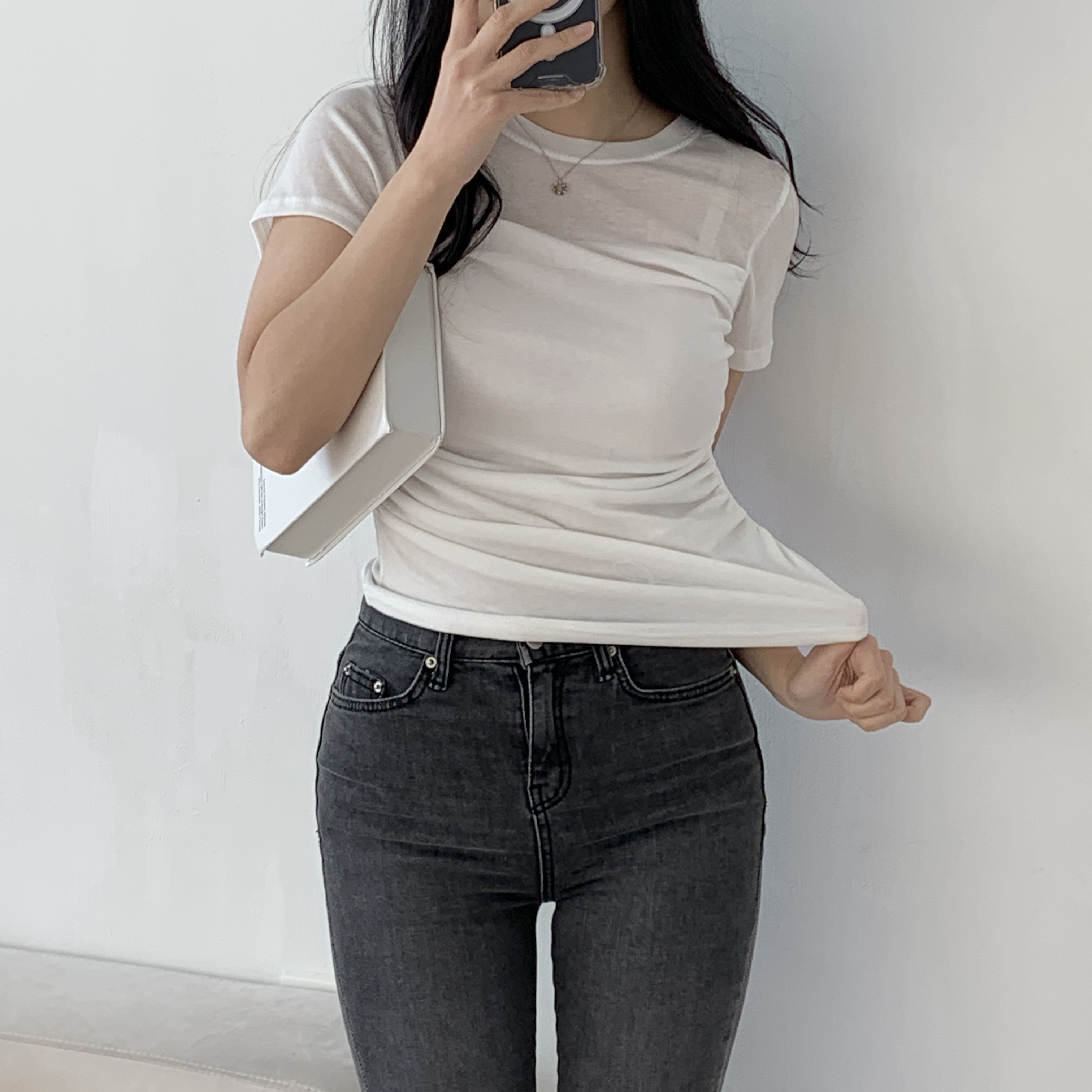 レイヤード風シャーリング半袖Tシャツ | 詳細画像2