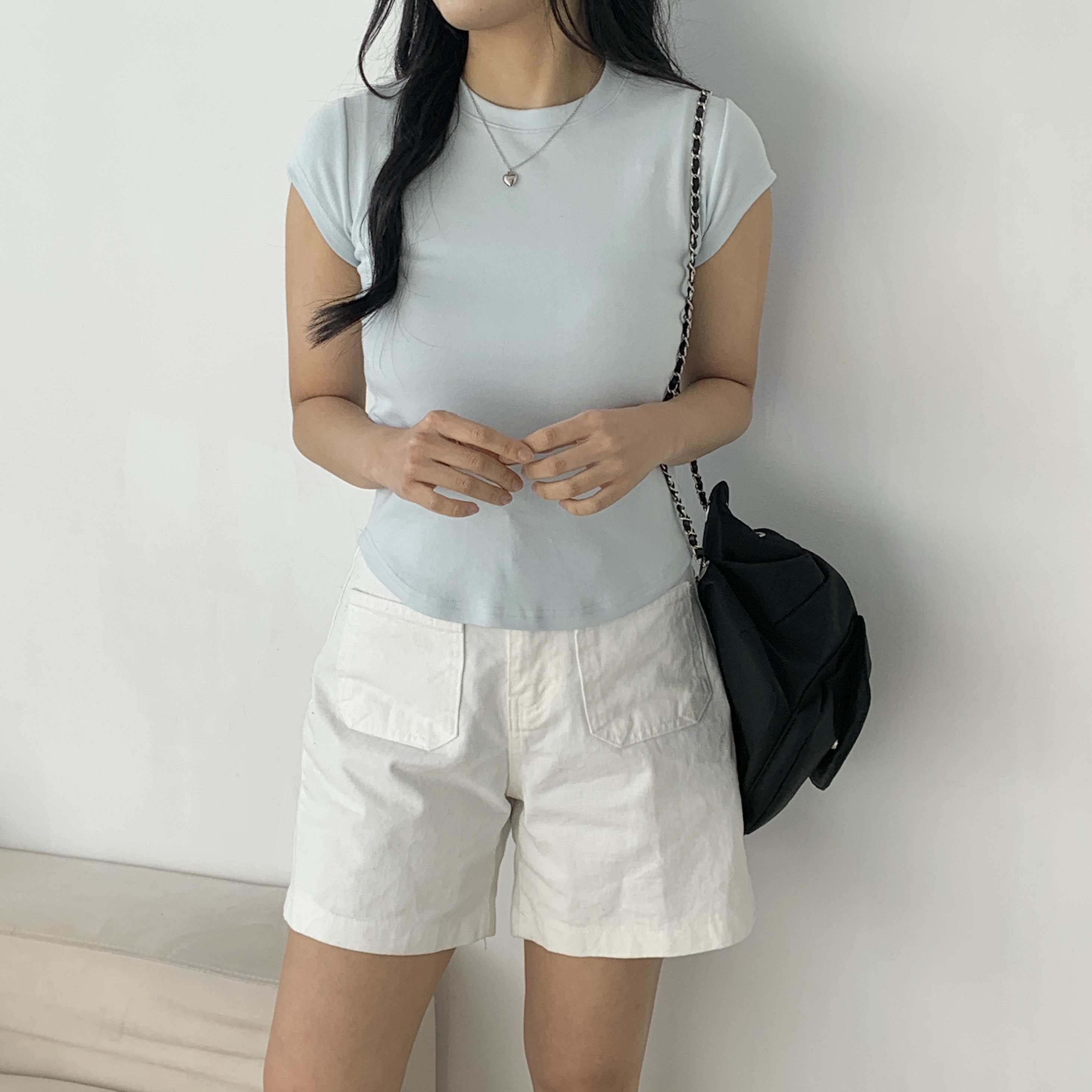クロップドキャップスリーブTシャツ | 詳細画像7