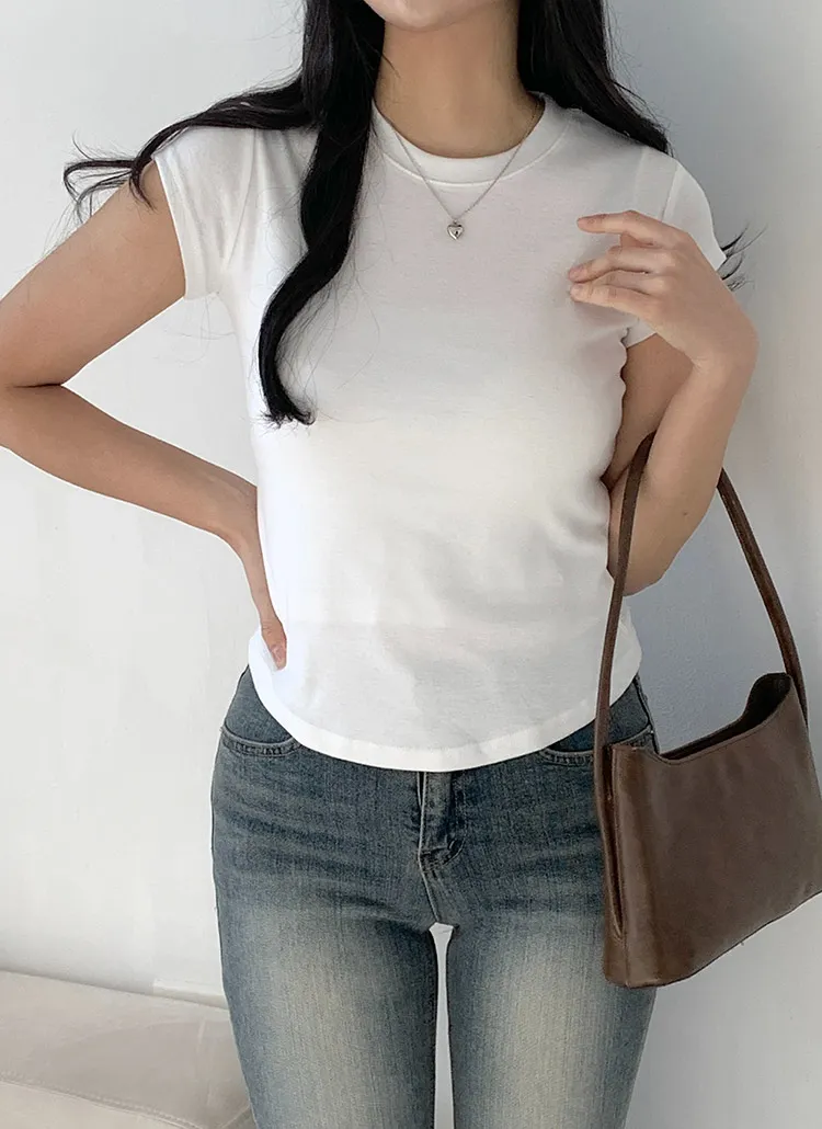 クロップドキャップスリーブTシャツ | 詳細画像1
