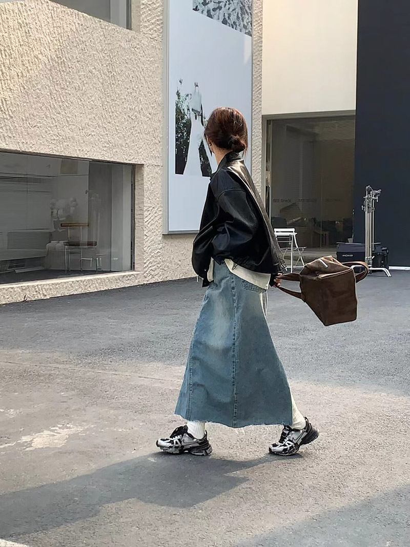 レザー調ハーフジップドローコードジャンパー | 詳細画像10