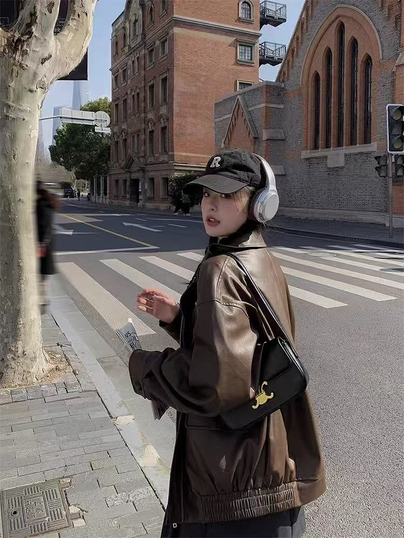 レザー調カラーゴムヘムジャンパー | 詳細画像8